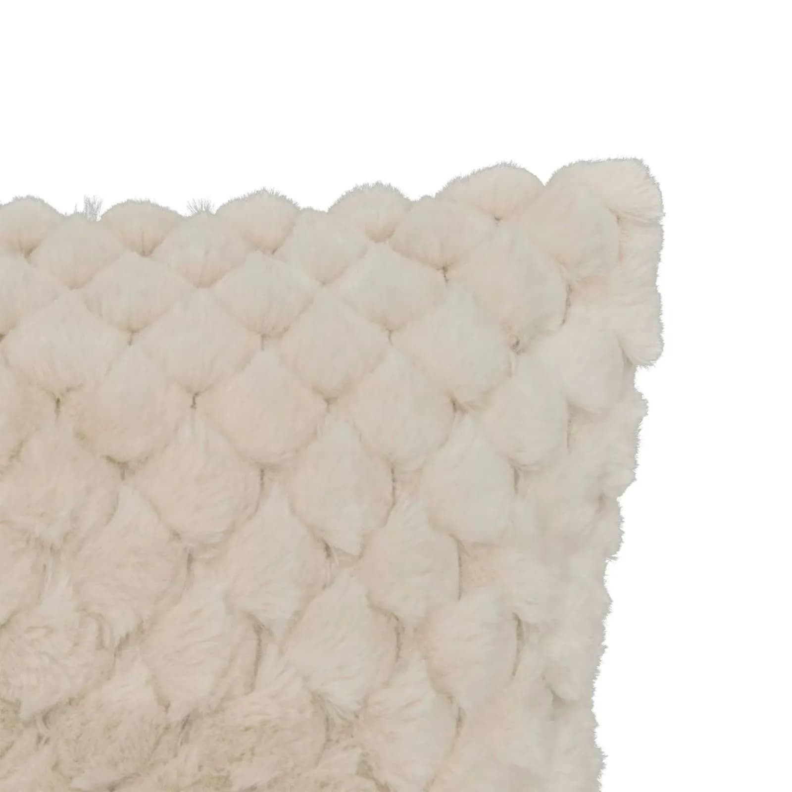 Cuscino 50x80 cm sfoderabile in similpelliccia beige decorato