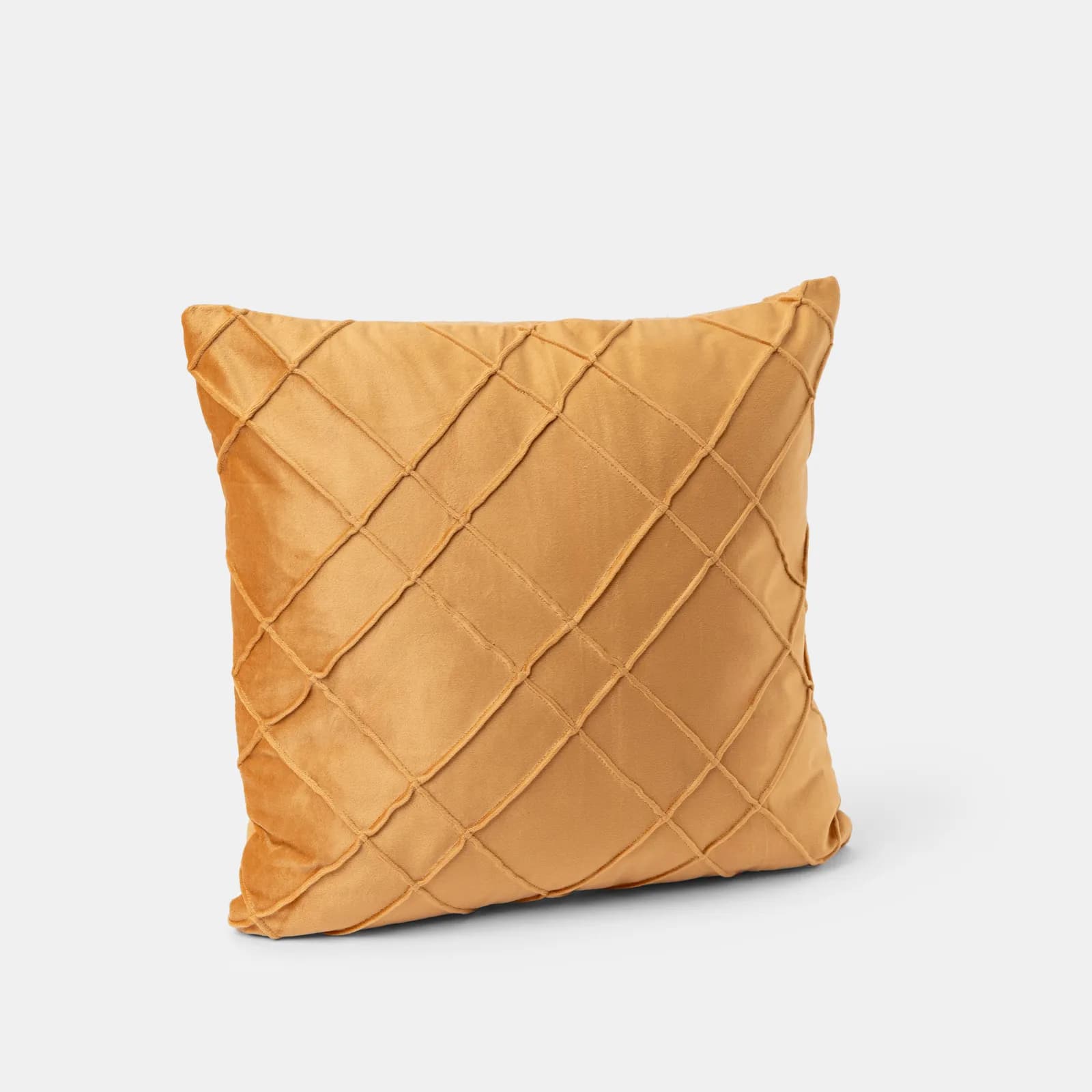 Cuscino sfoderabile 45x45 cm senape in velluto con decoro