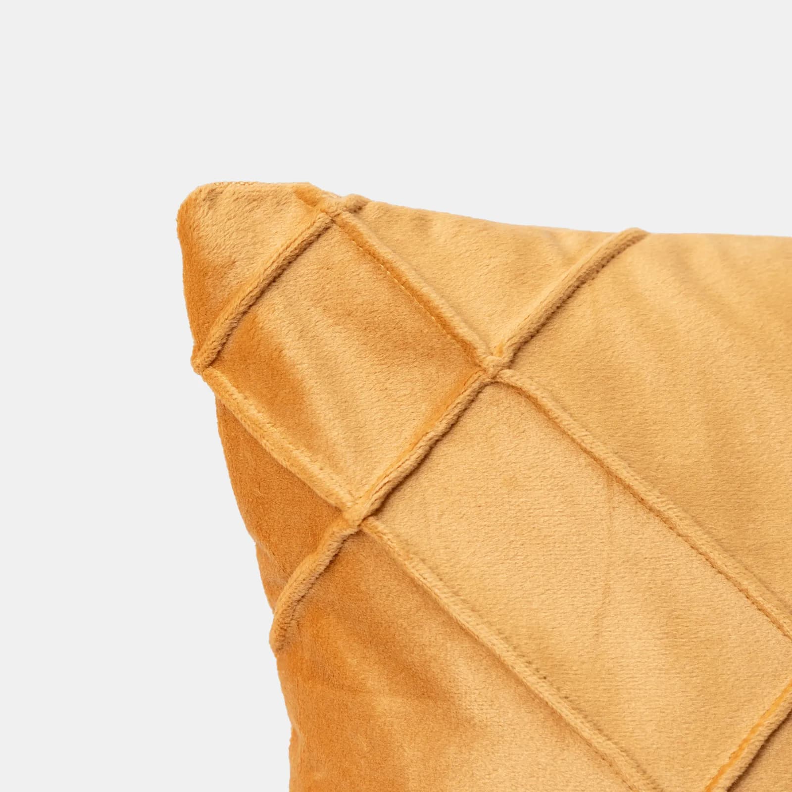 Cuscino sfoderabile 45x45 cm senape in velluto con decoro
