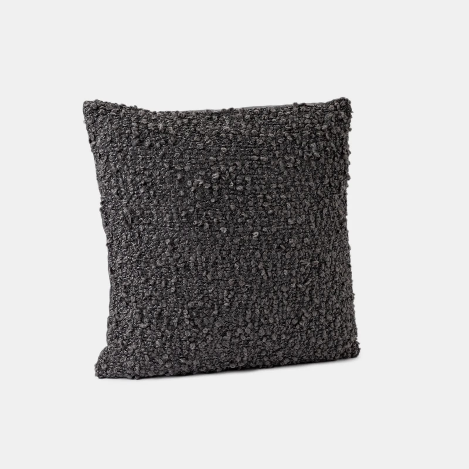 Cuscino sfoderabile 45x45 in bouclé grigio scuro