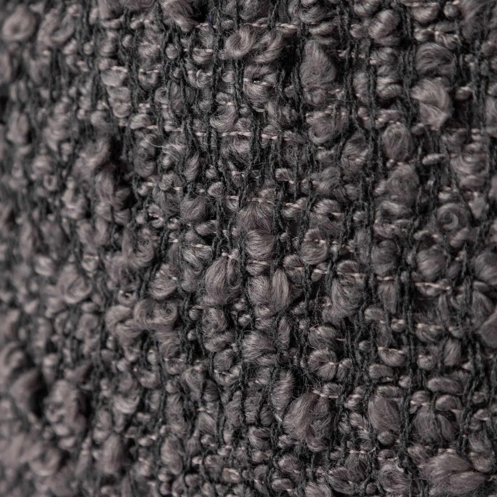 Cuscino sfoderabile 45x45 in bouclé grigio scuro