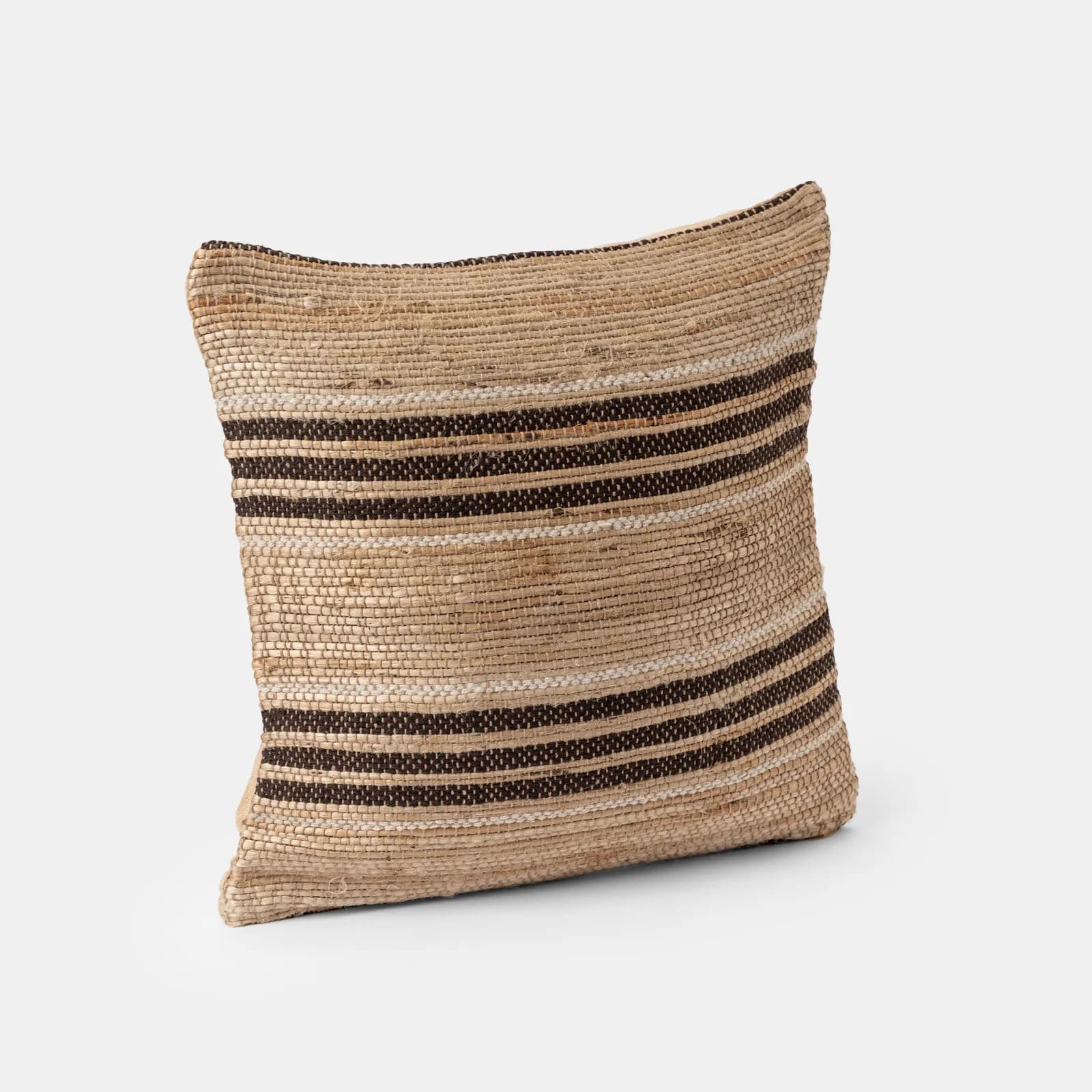 Cuscino sfoderabile 45x45 cm naturale e cacao in juta e cotone