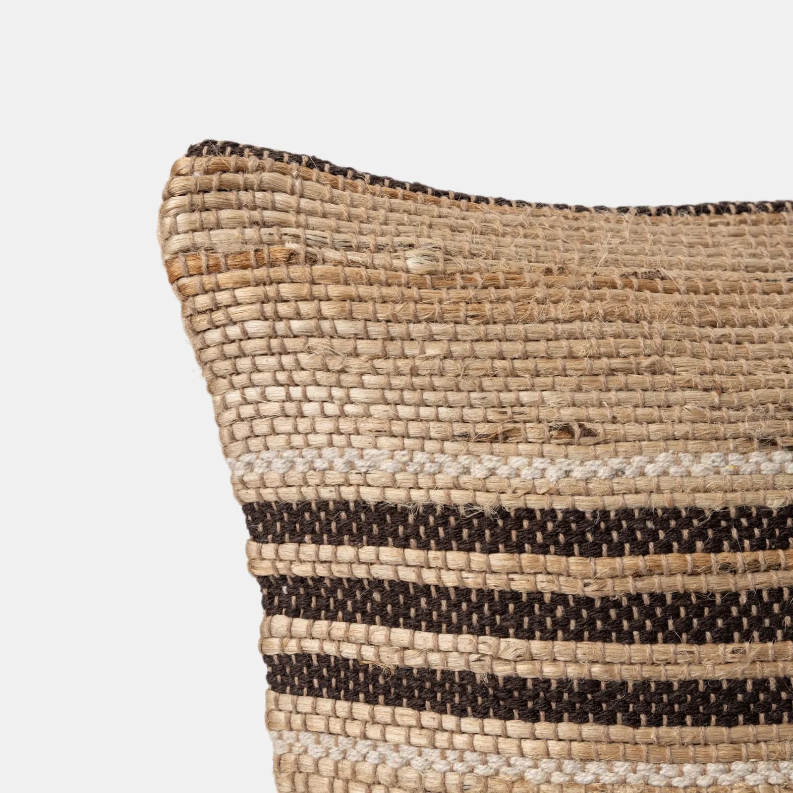 Cuscino sfoderabile 45x45 cm naturale e cacao in juta e cotone