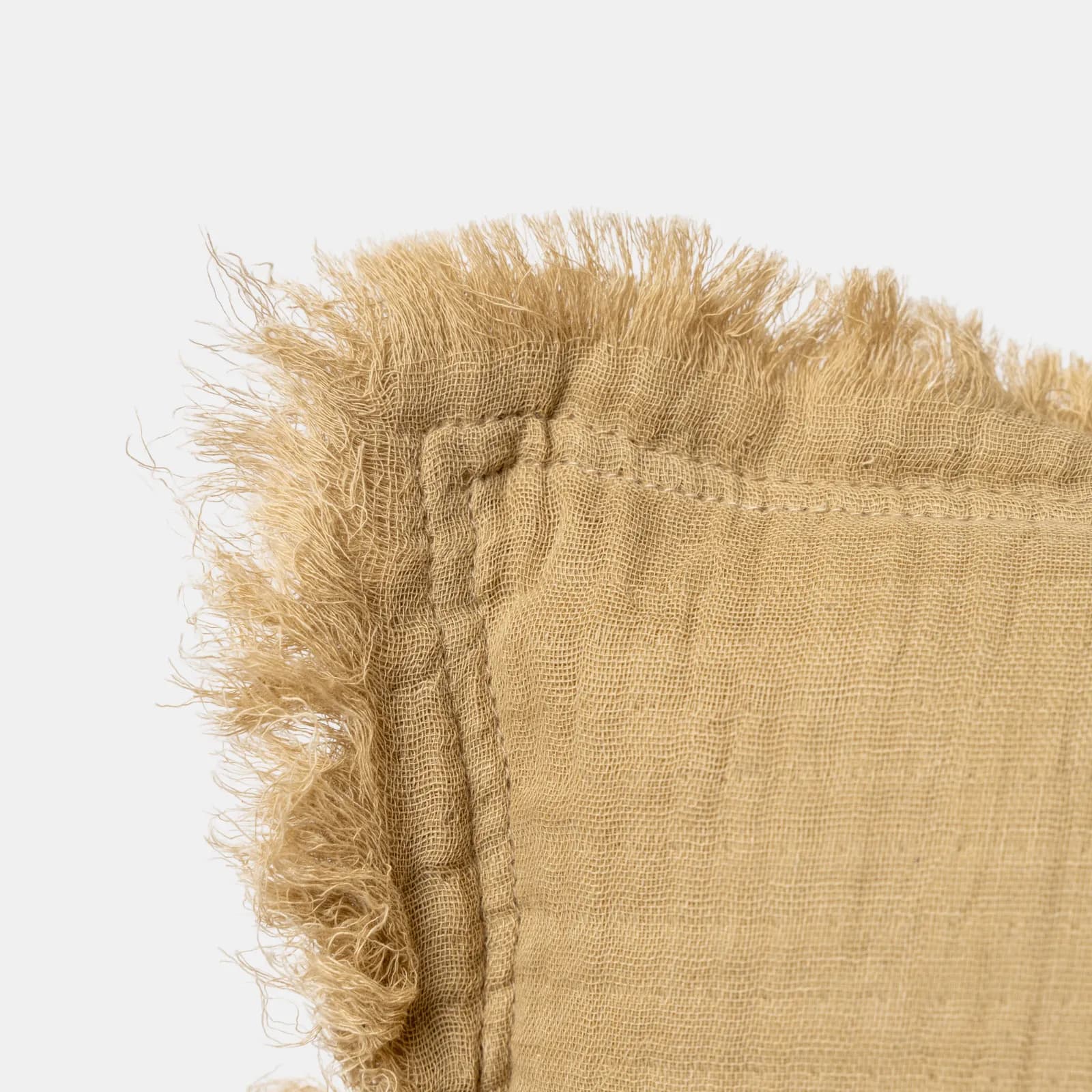 Cuscino sfoderabile 45x45 cm rosa cipria in cotone mussolina con volant