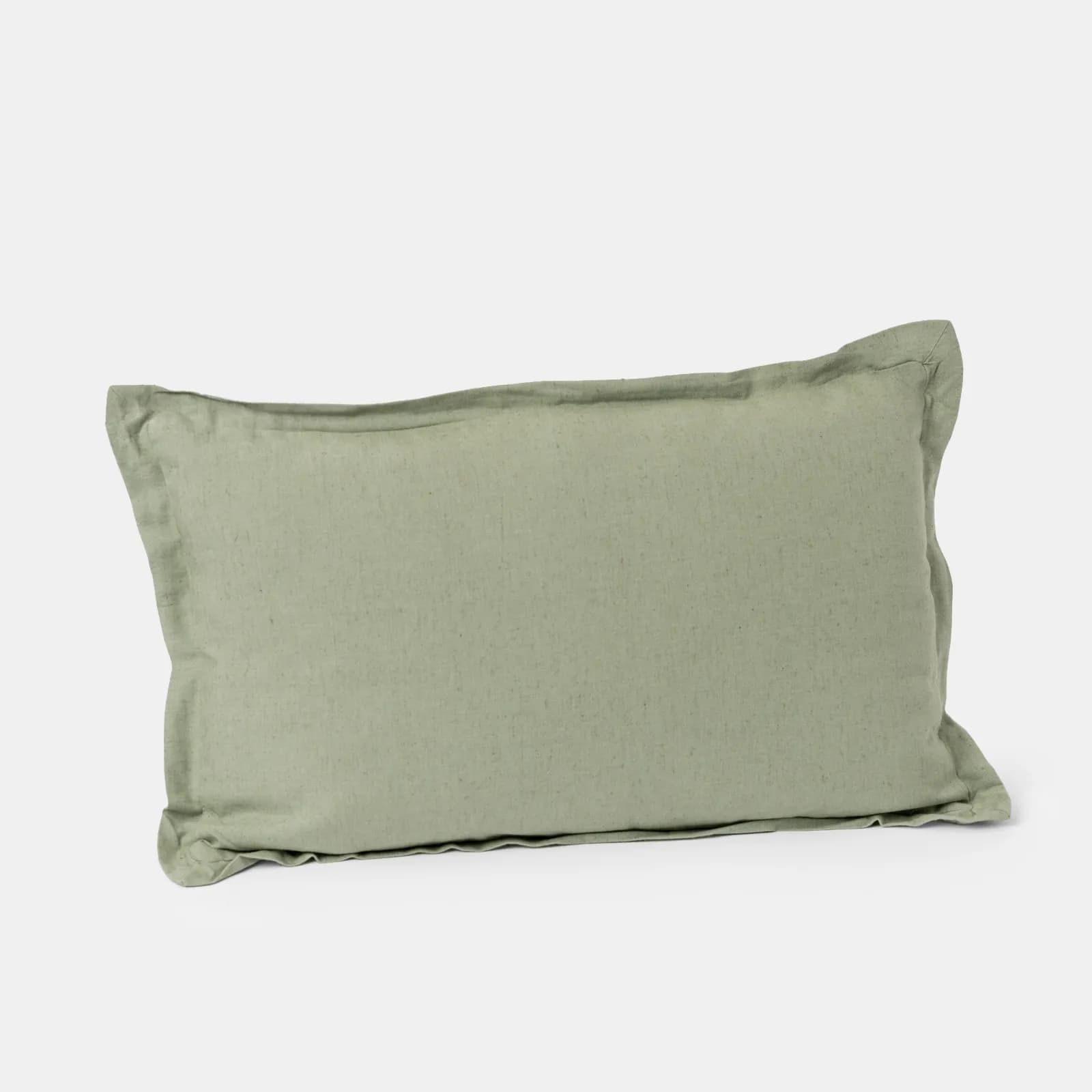Cuscino sfoderabile 50x30 cm verde pastello in lino e cotone