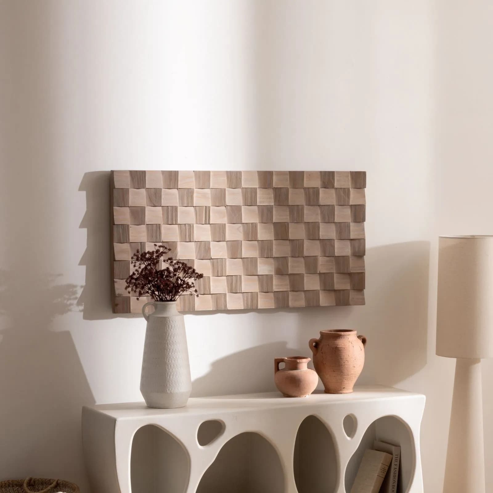 Decorazione da parete 112x56 cm reversibile in legno di pino naturale