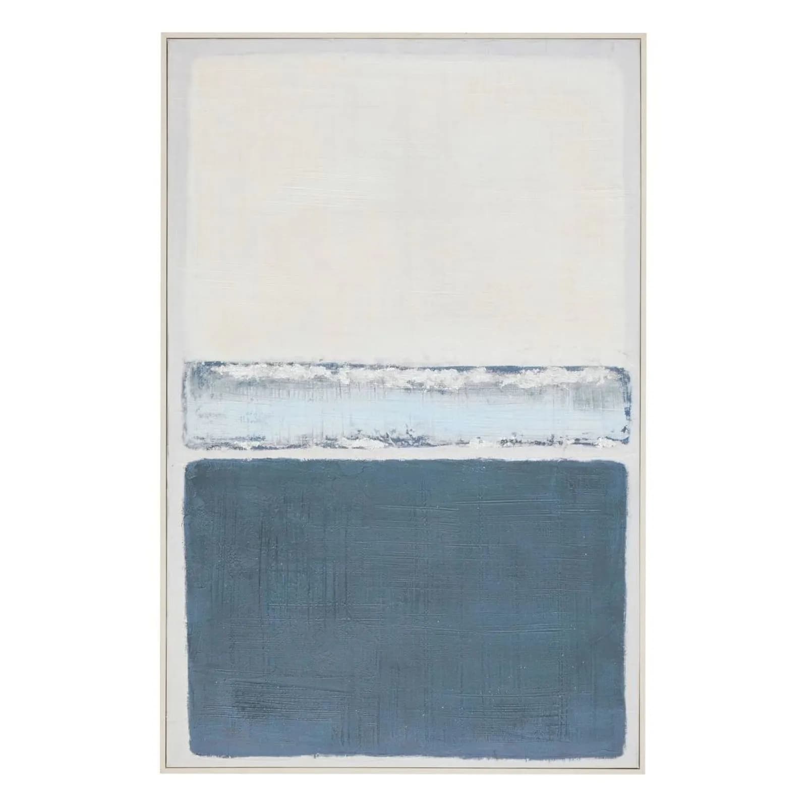 Decorazione da parete 116x75 cm bianco e blu con cornice