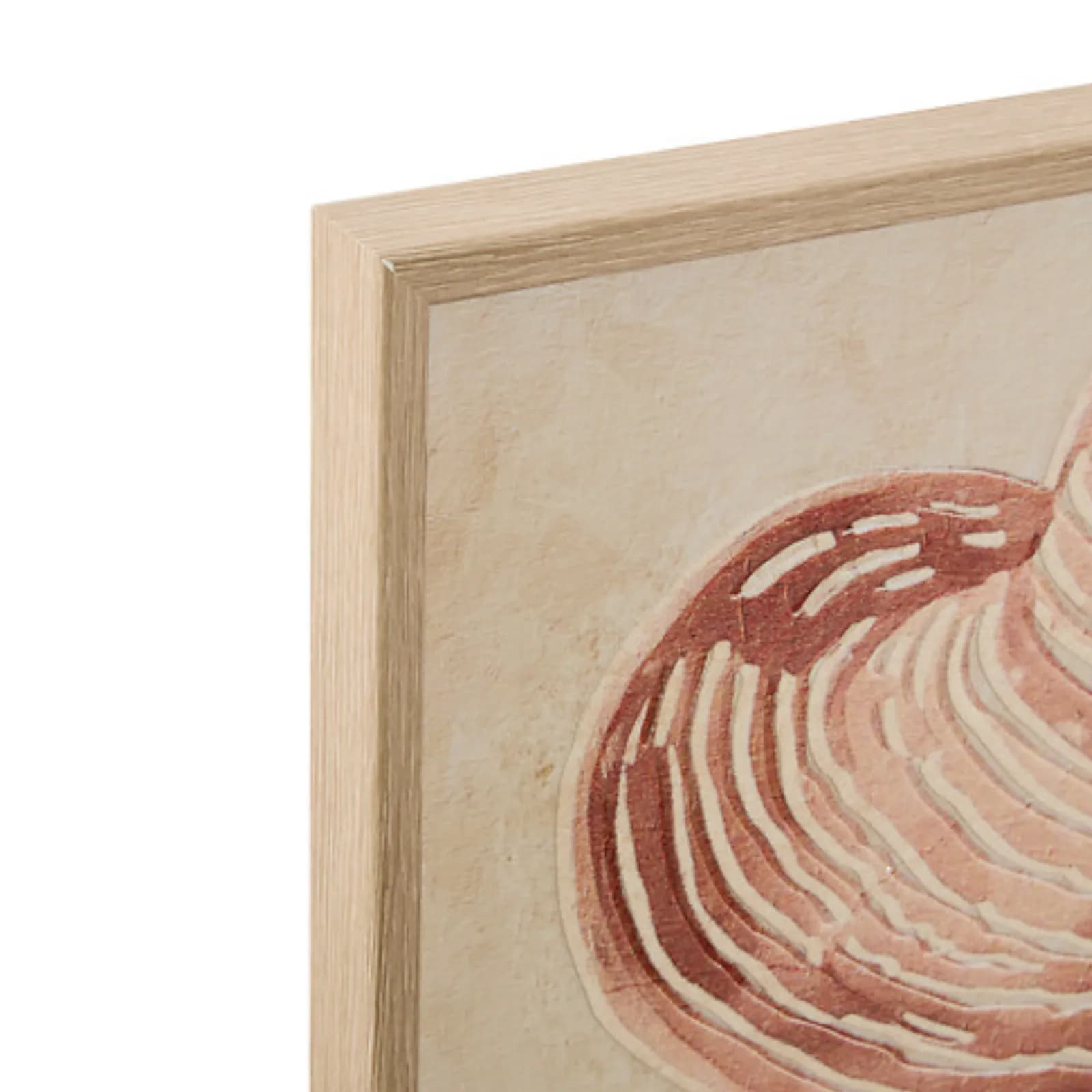 Decorazione da parete 50x70h cm in rilievo beige con cornice legno