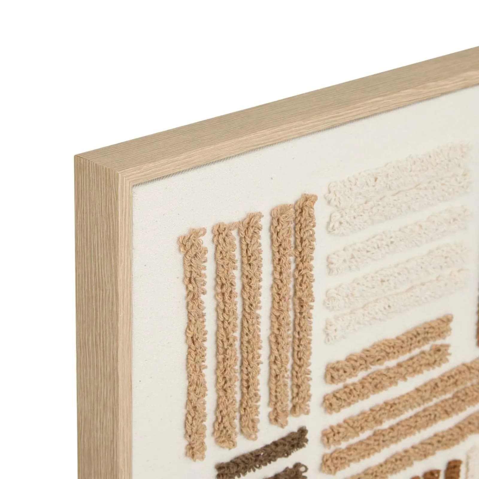 Decorazione da parete 50x70h cm tessuto beige e decorazioni bouclé cacao