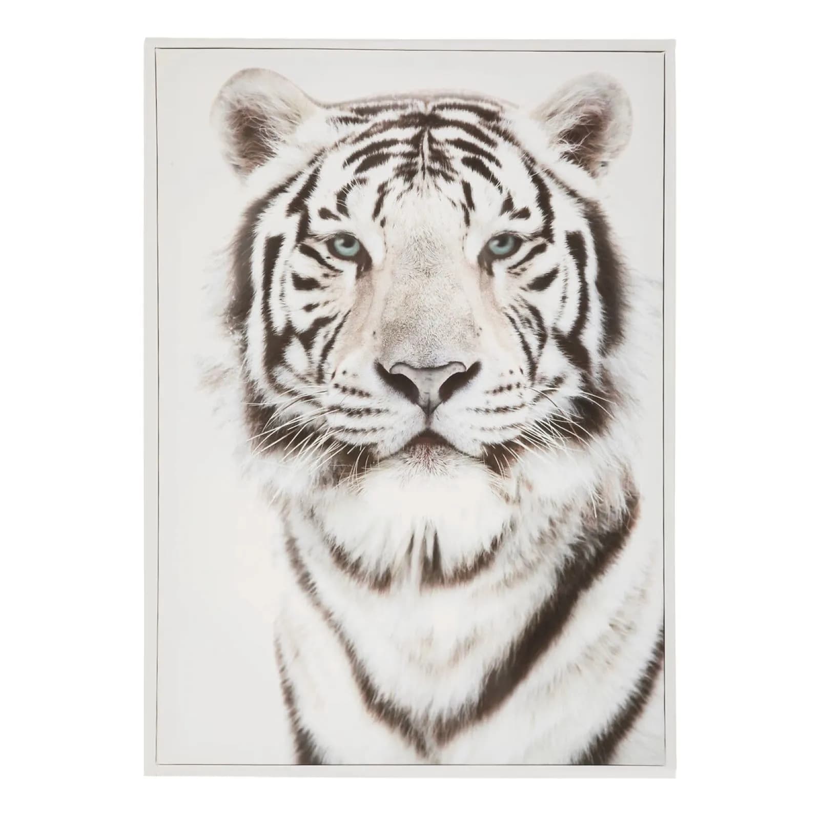 Decorazione da parete 50x70h cm tigre in tessuto bianco e nero