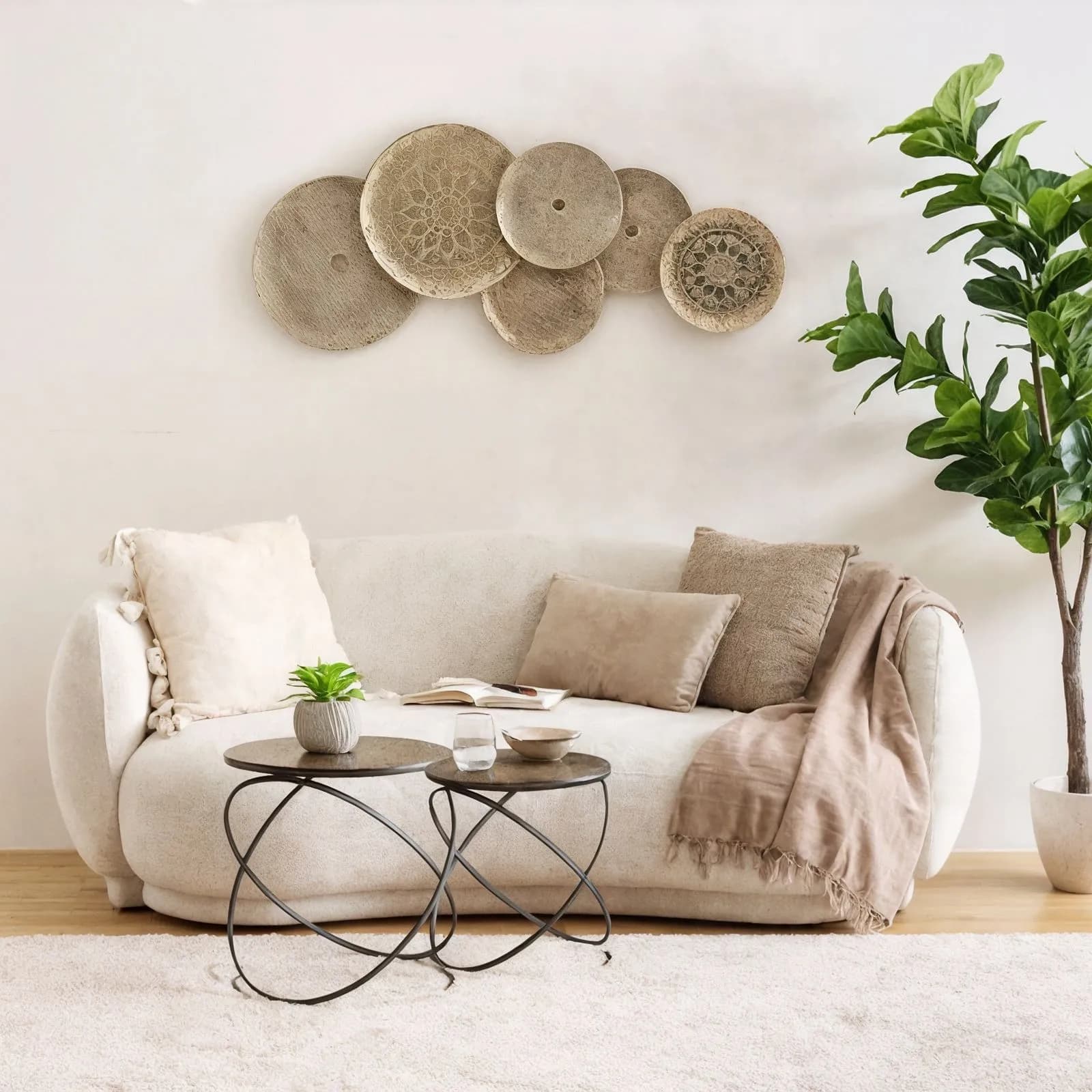 Decorazione da parete 51x118h cm in acciaio champagne e oro