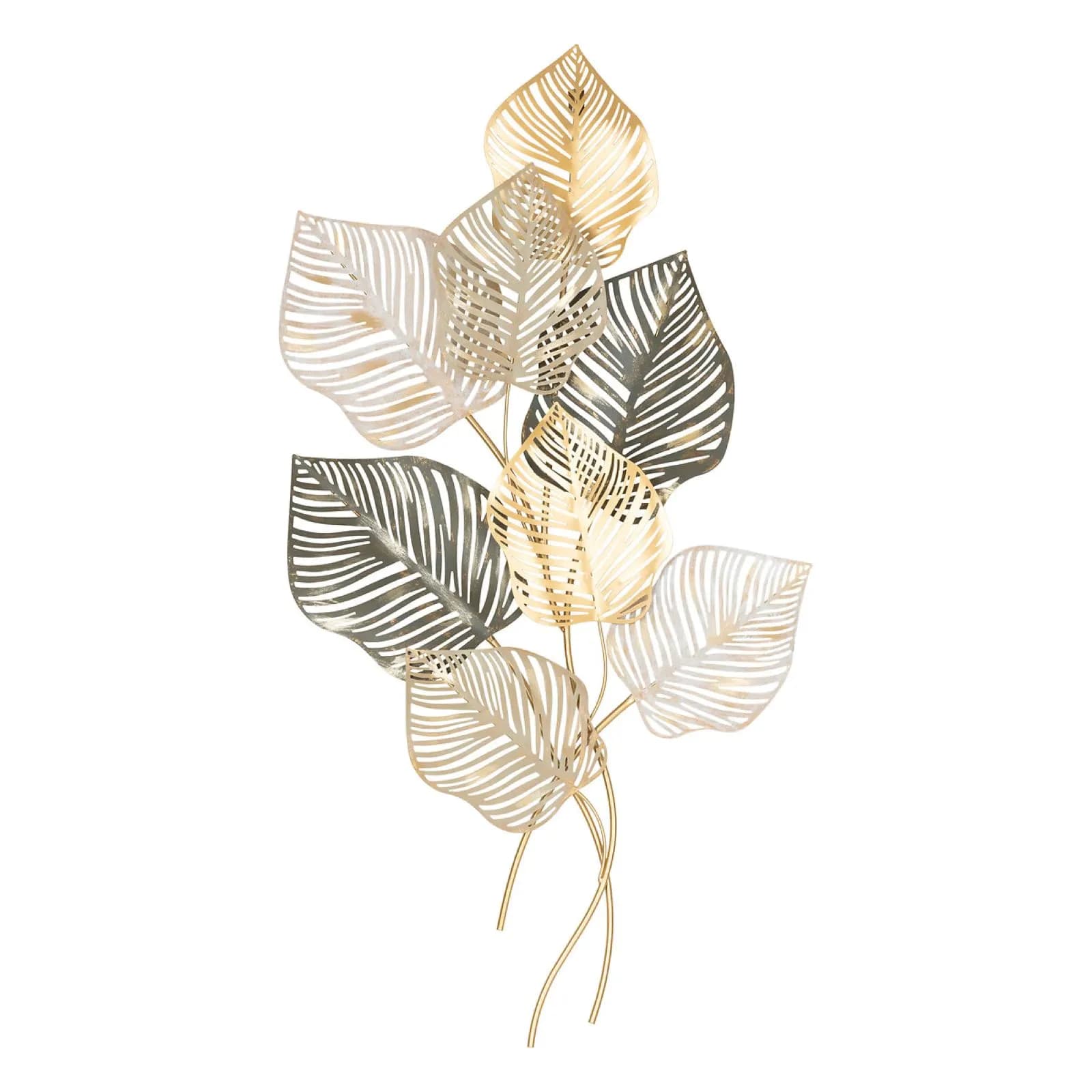 Decorazione da parete 53x100h cm in acciaio oro e multicolore