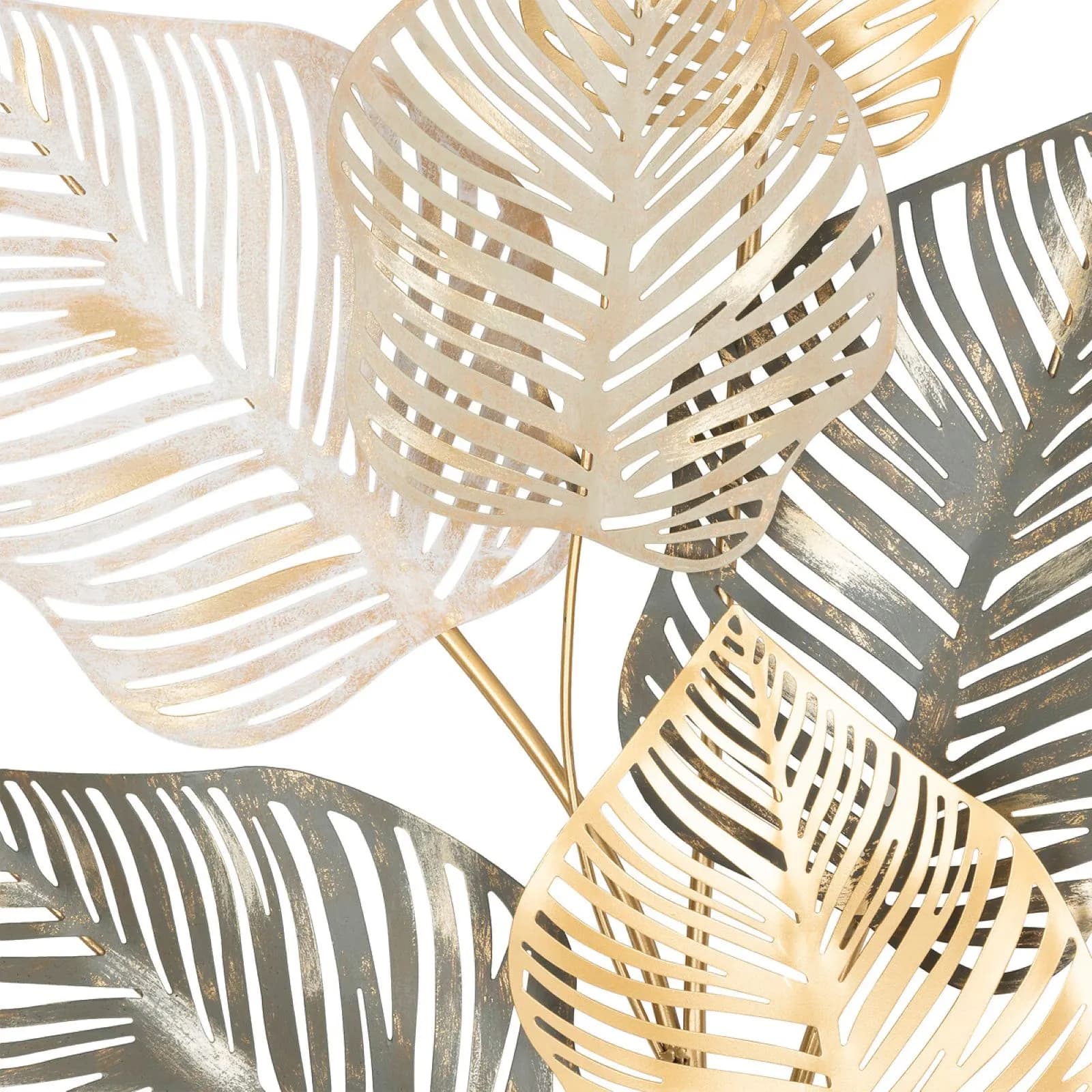 Decorazione da parete 53x100h cm in acciaio oro e multicolore