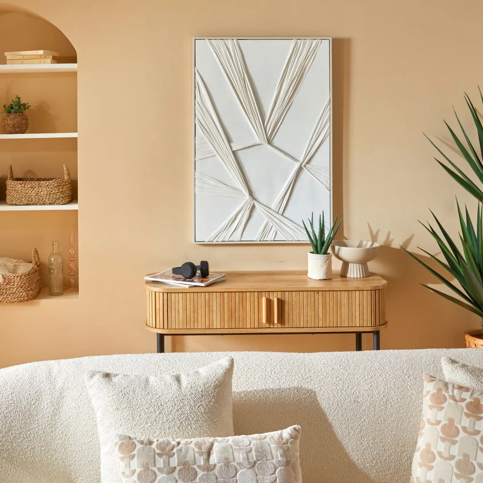 Decorazione da parete 62x92h cm reversibile in rilievo bianco
