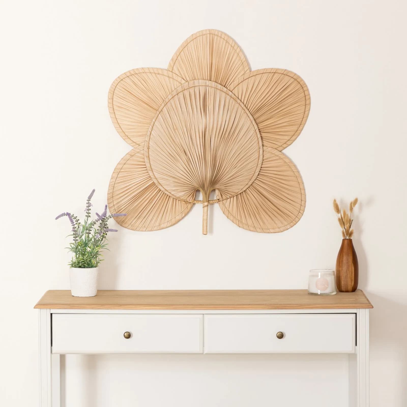 Decorazione da parete 70h cm in bambù a forma di palma