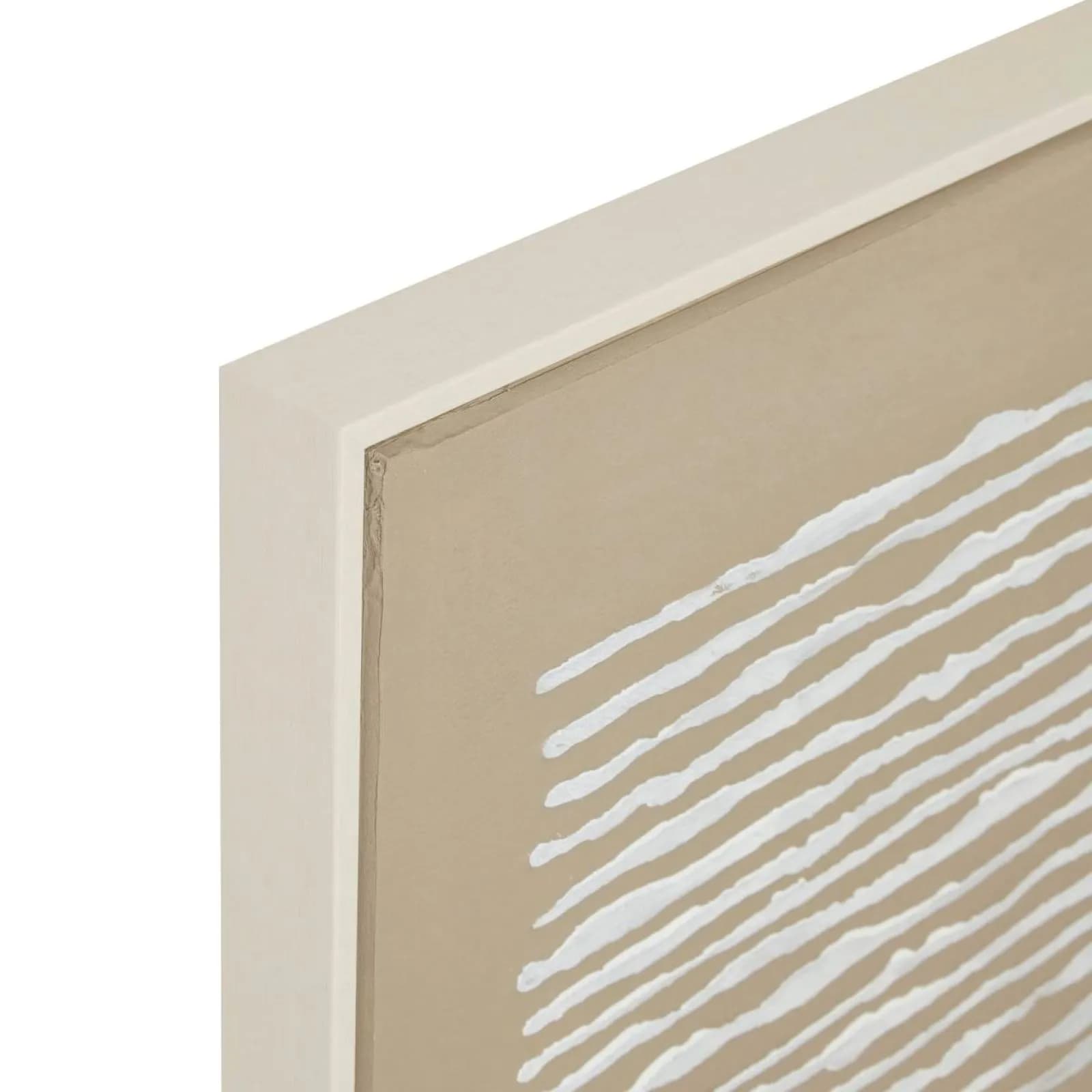 Decorazione da parete 75x116 cm reversibile tela dipinta beige e bianco