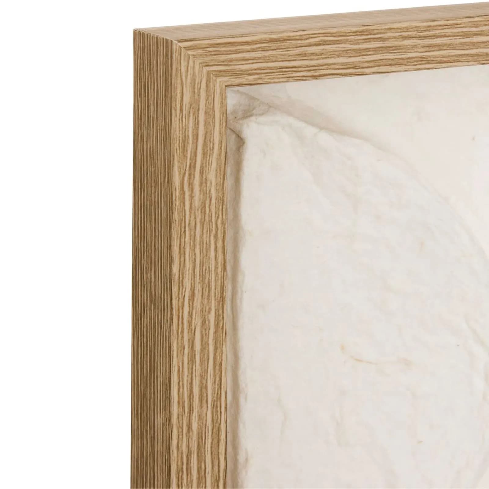 Decorazione da parete 80x60 cm bianco motivo in rilievo e cornice in legno
