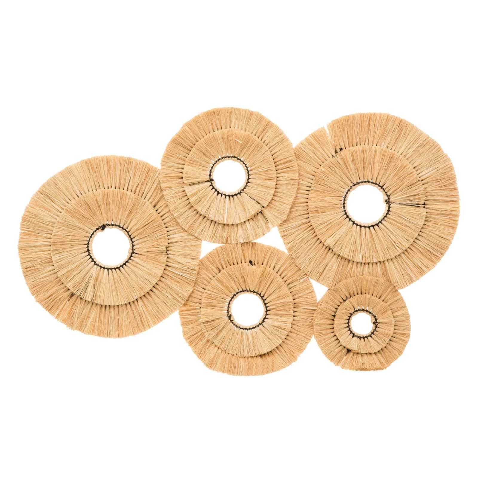 Decorazione da parete 91x64h cm reversibile in rafia naturale