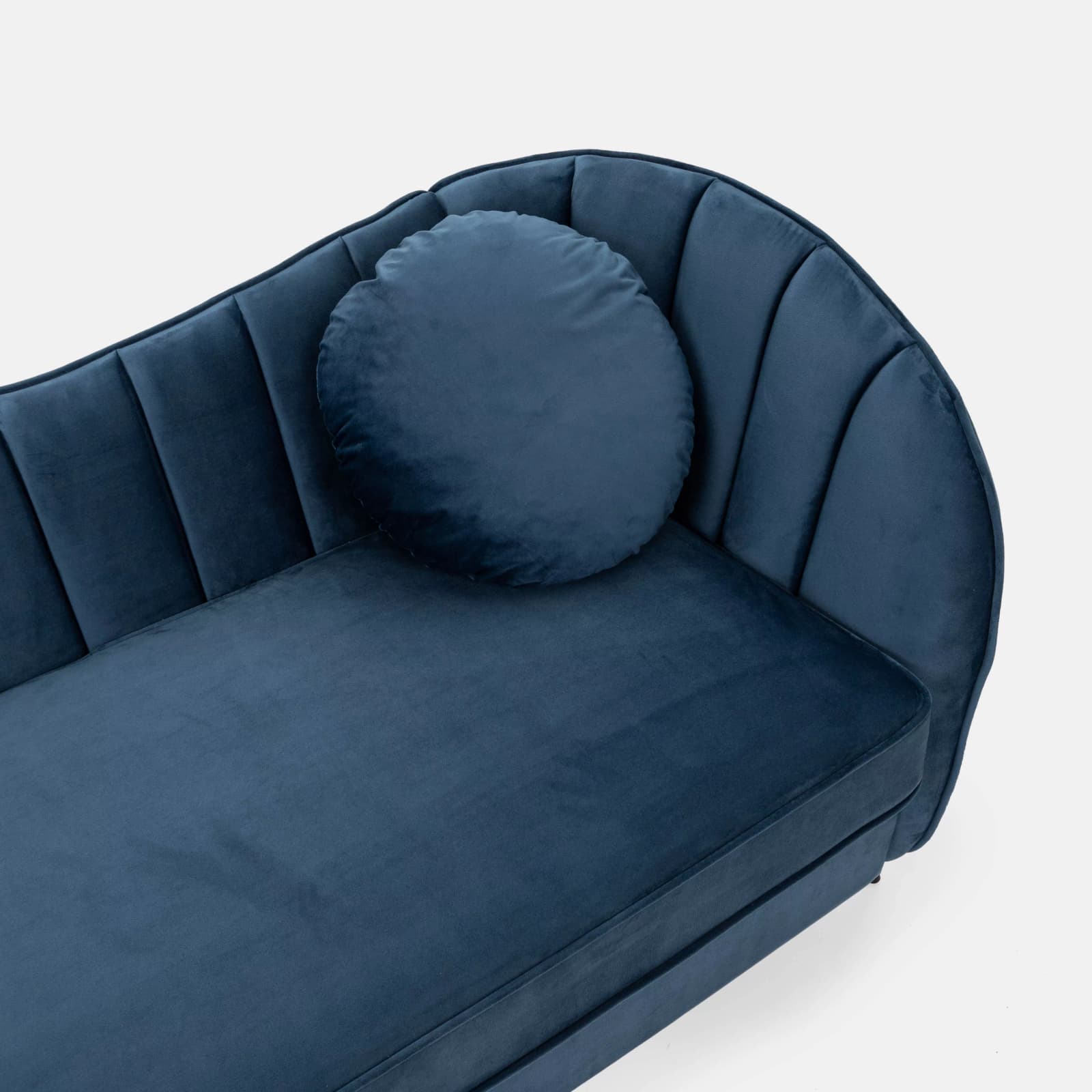 Divano 2 posti in velluto blu scuro con gambe champagne - Reef