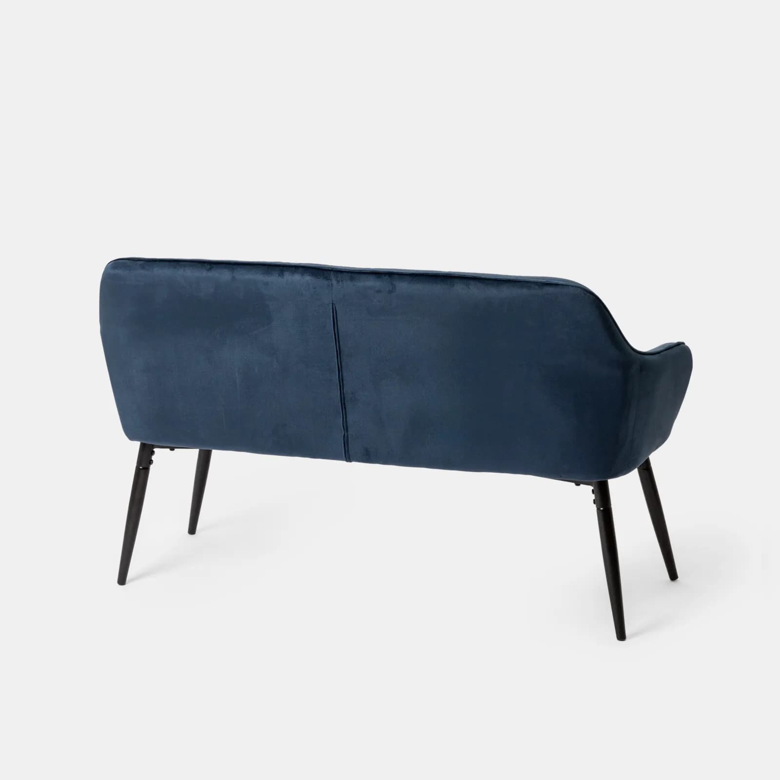 Divano 2 posti in velluto trapuntato blu con gambe in metallo nero - Sulis