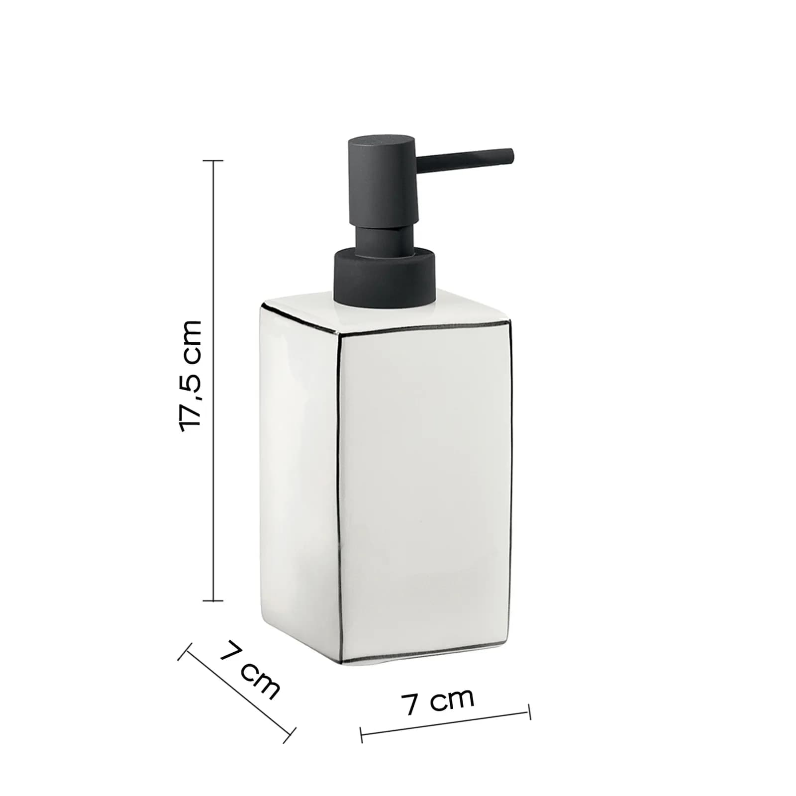 Dosasapone d'appoggio in ceramica bianco con profilo nero - Lucrezia di Gedy