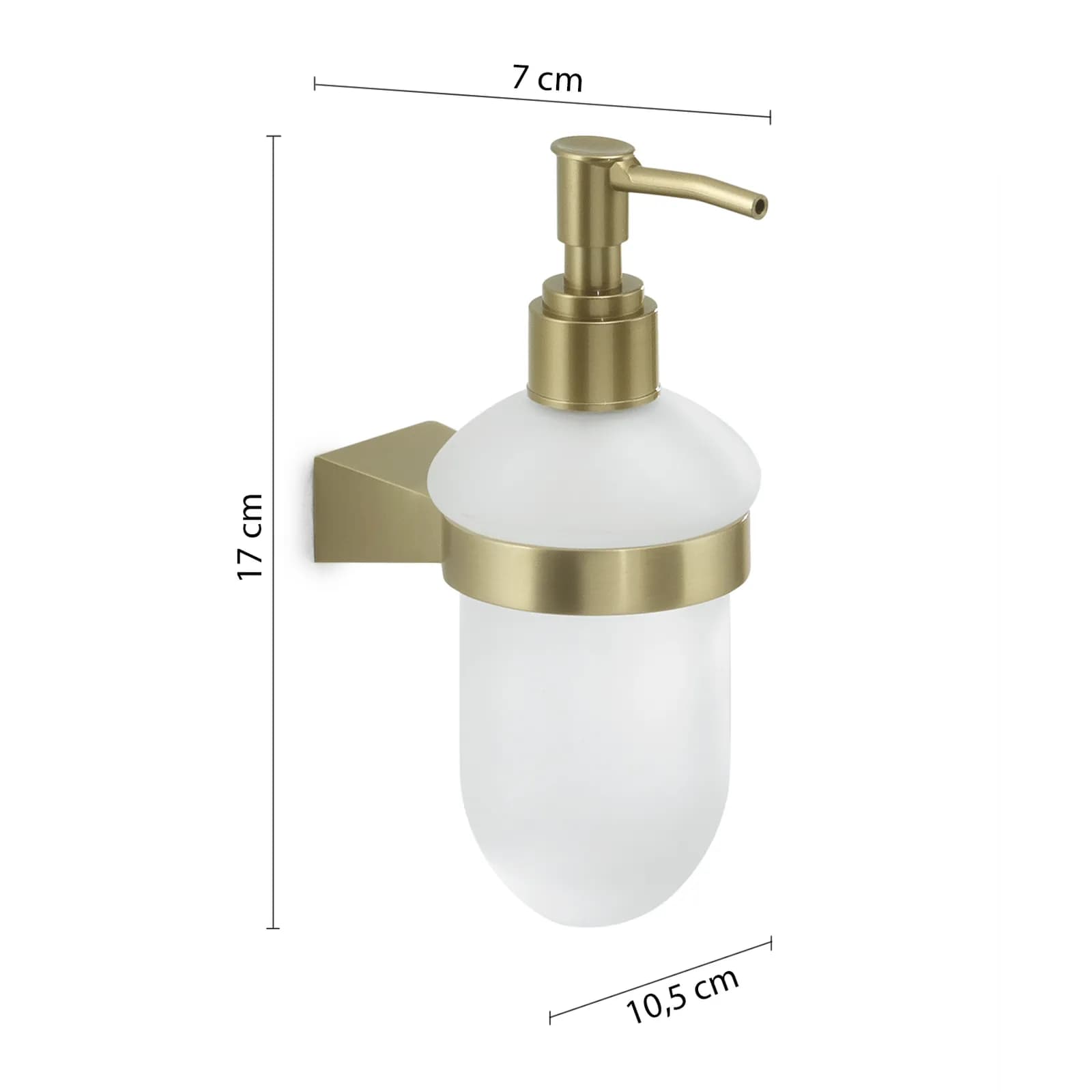 Dosasapone in acciaio inox oro opaco e vetro satinato- Tonale di Gedy