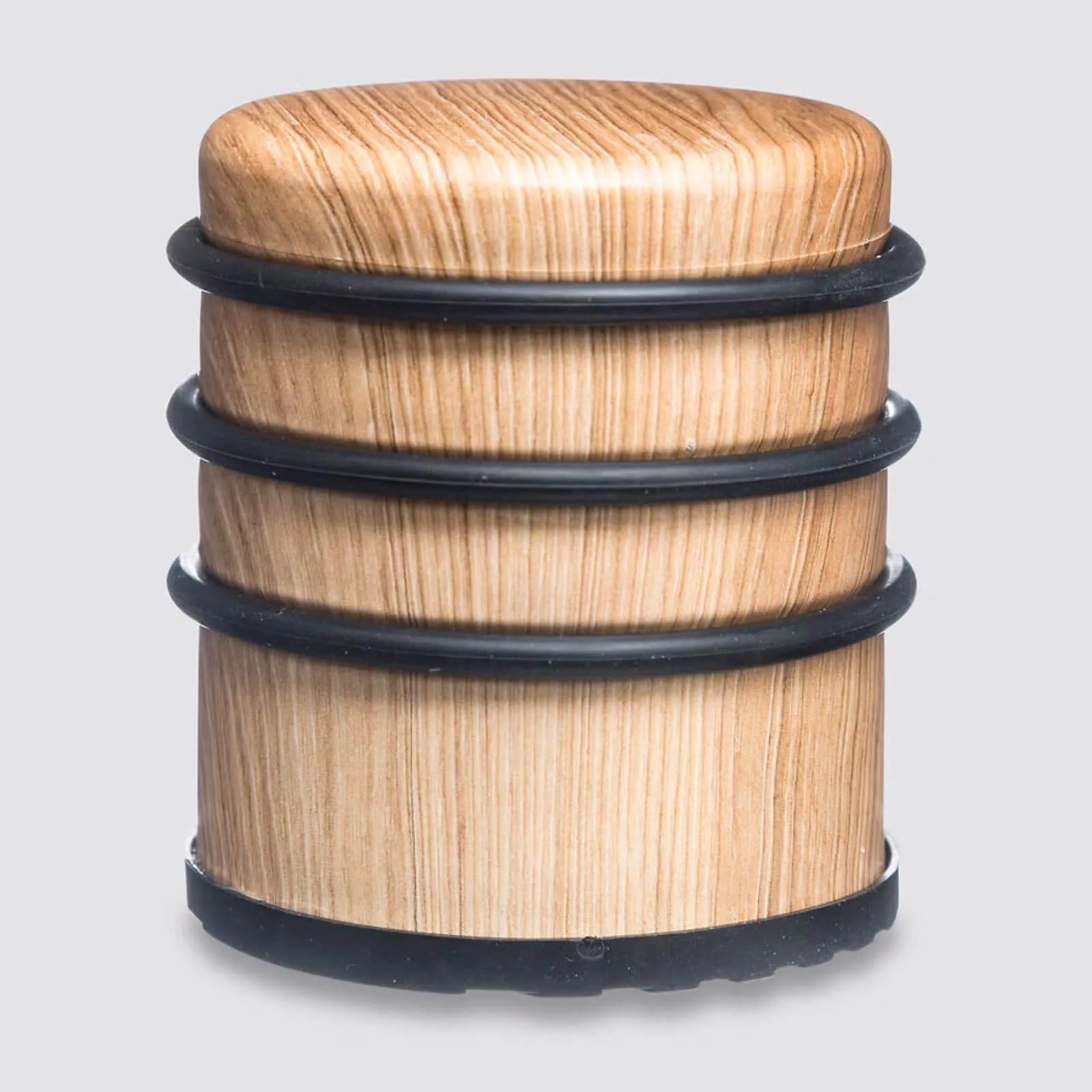 Fermaporta rotondo 7 cm in acciaio effetto legno