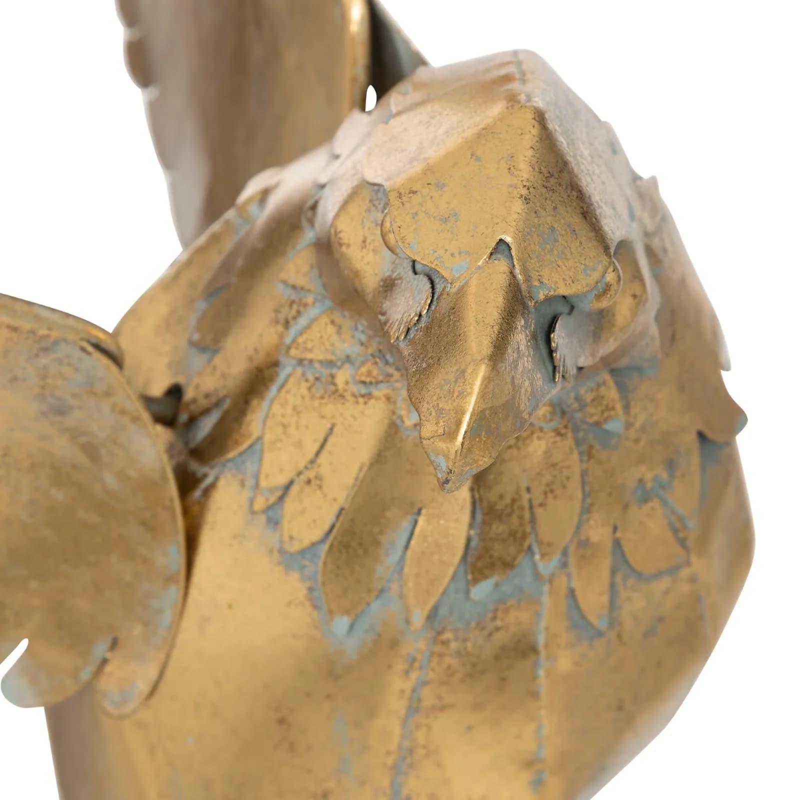 Figura decorativa 85h cm acquila in acciaio oro