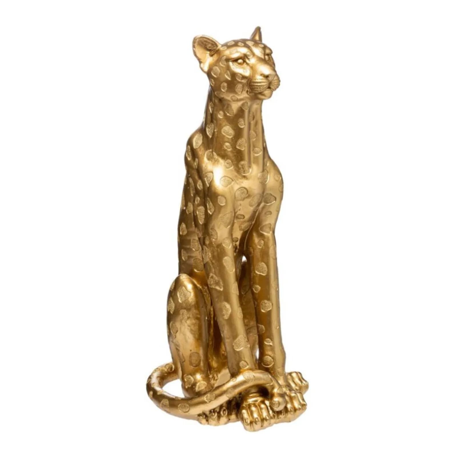 Figura decorativa 90h cm in a forma di leopardo oro