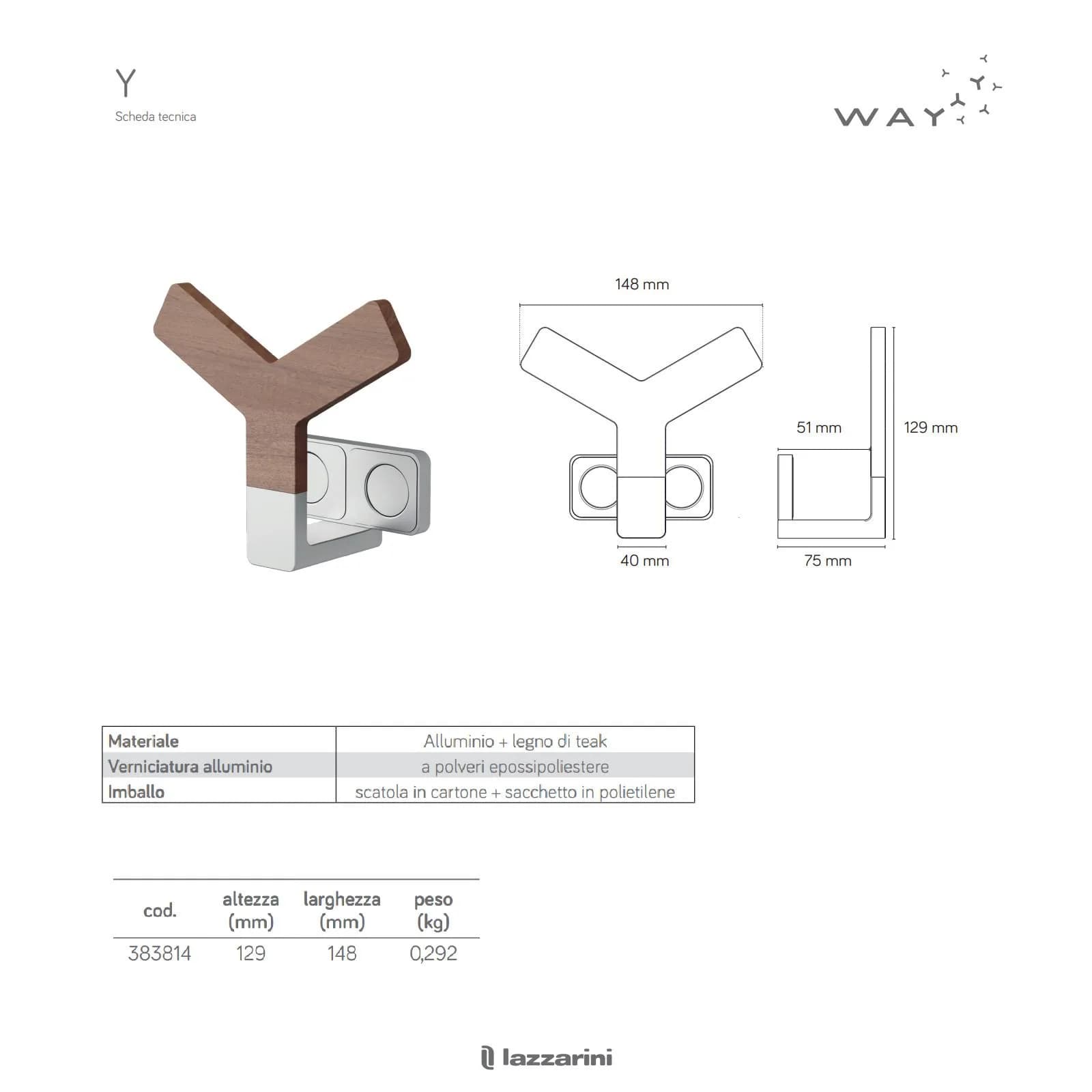 Gancio magnetico portasalviette modello Y per termoarredo Lazzarini