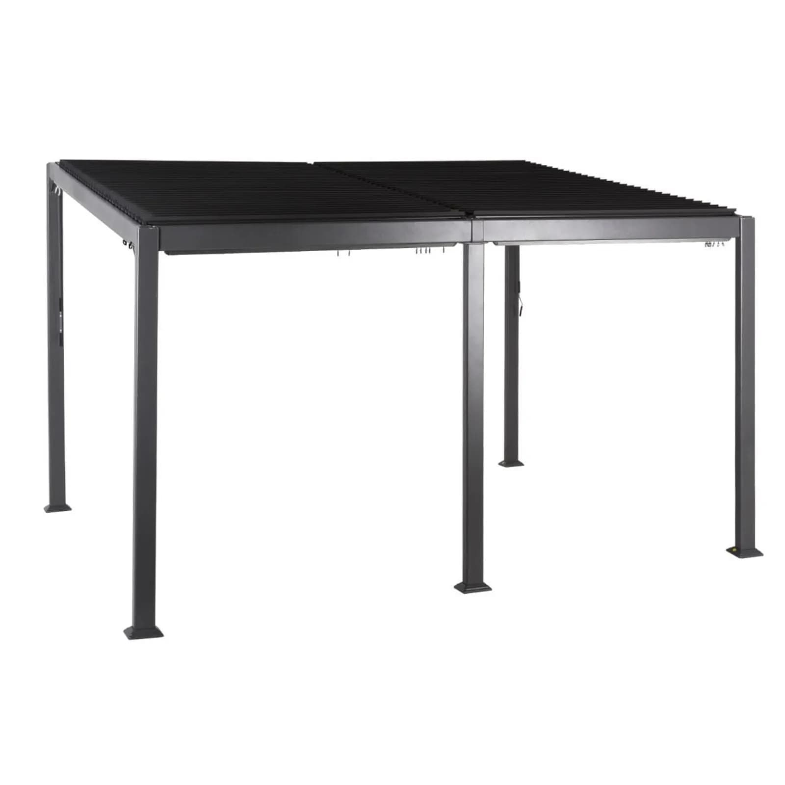 Gazebo pergola 4x3 m con tetto a lamelle in alluminio grigio - Miro