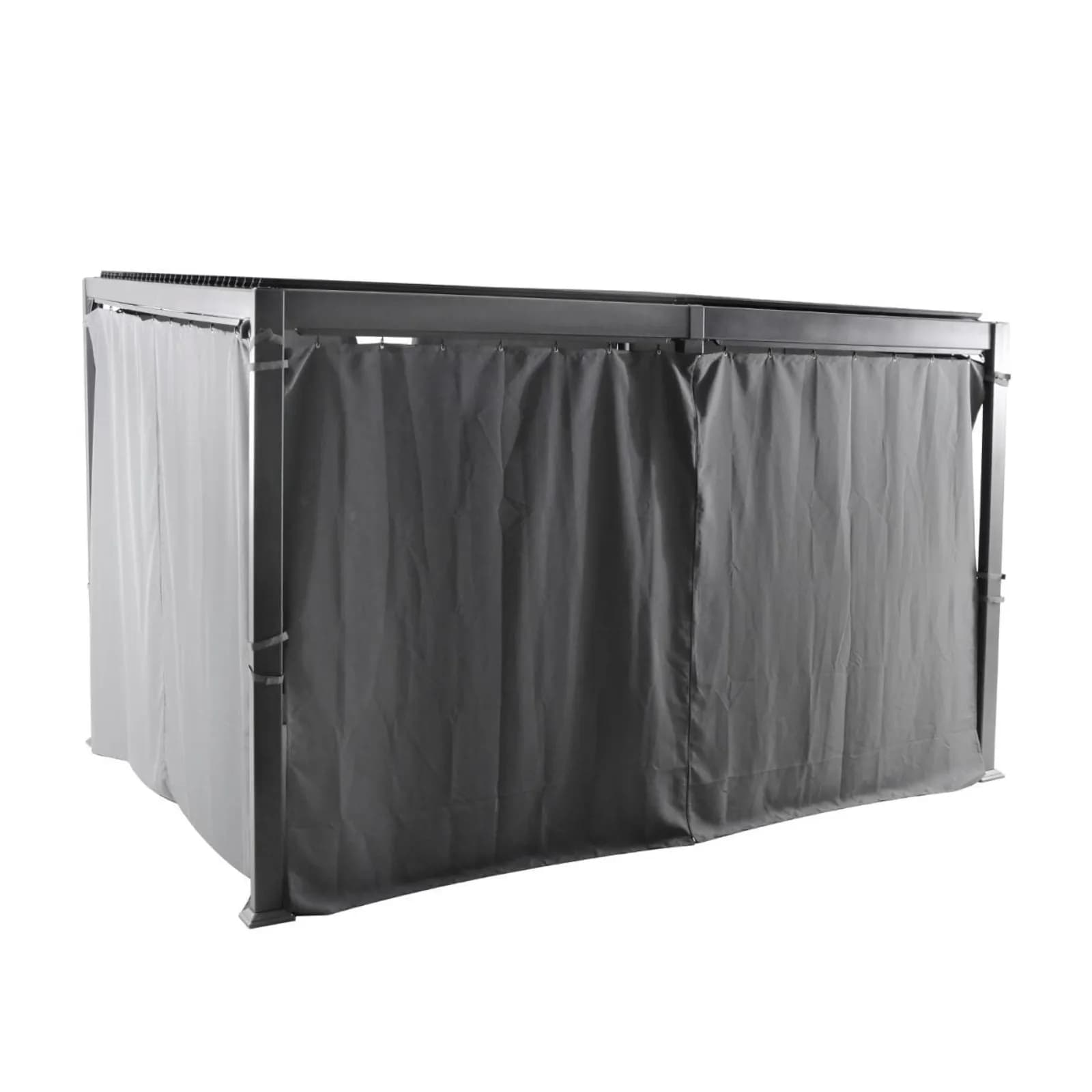 Gazebo pergola 4x3 m con tetto a lamelle in alluminio grigio - Miro