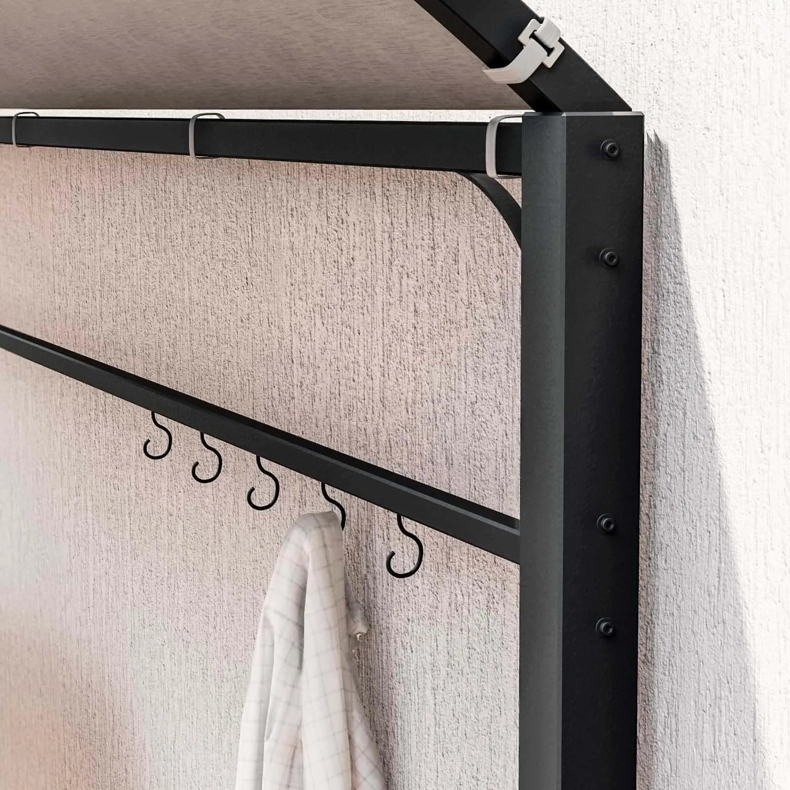 Gazebo pergola per barbecue in acciaio nero con copertura ignifuga - Joy
