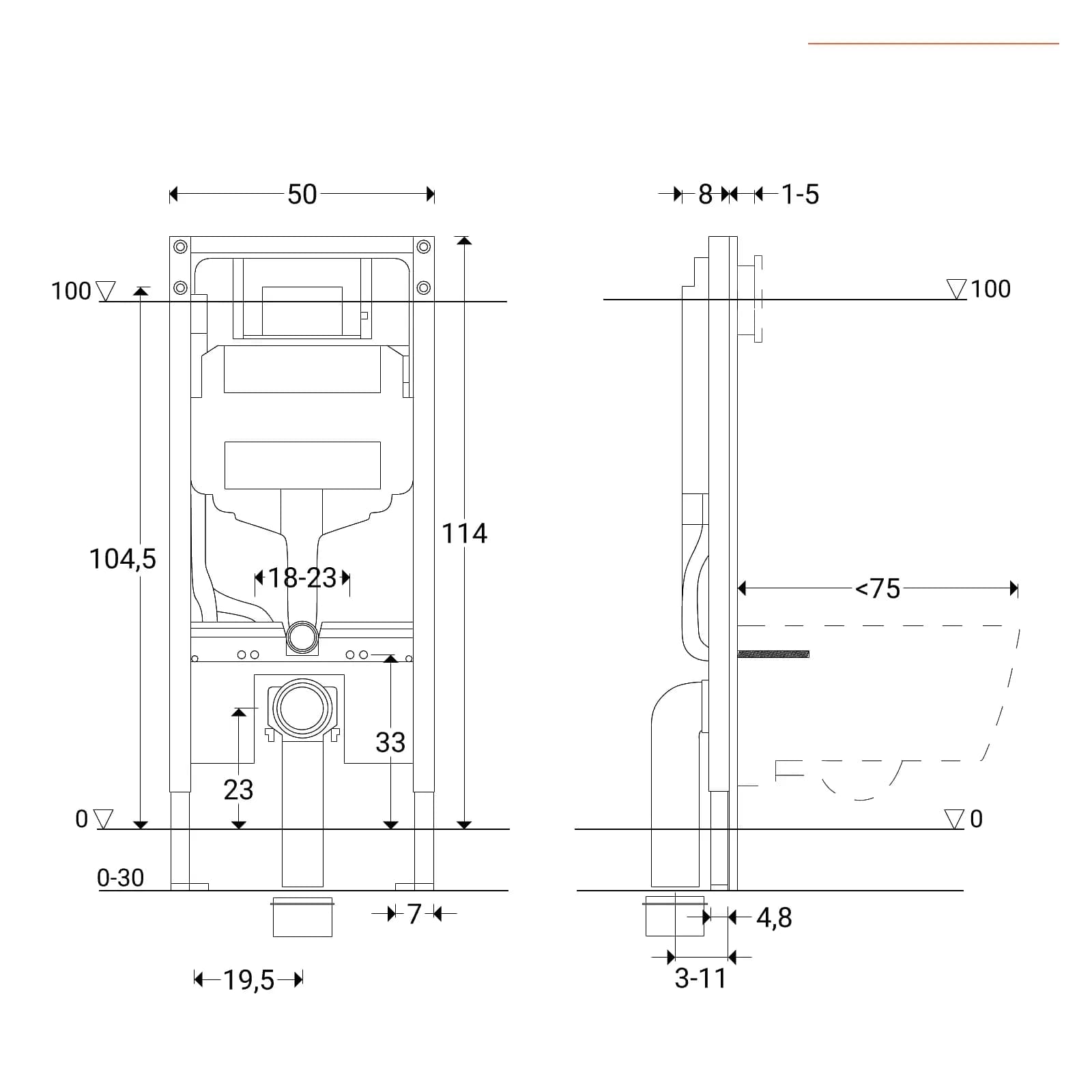 Geberit Duofix installazione su pareti in cartongesso per wc sospesi cassetta di risciacquo SIGMA 8 cm
