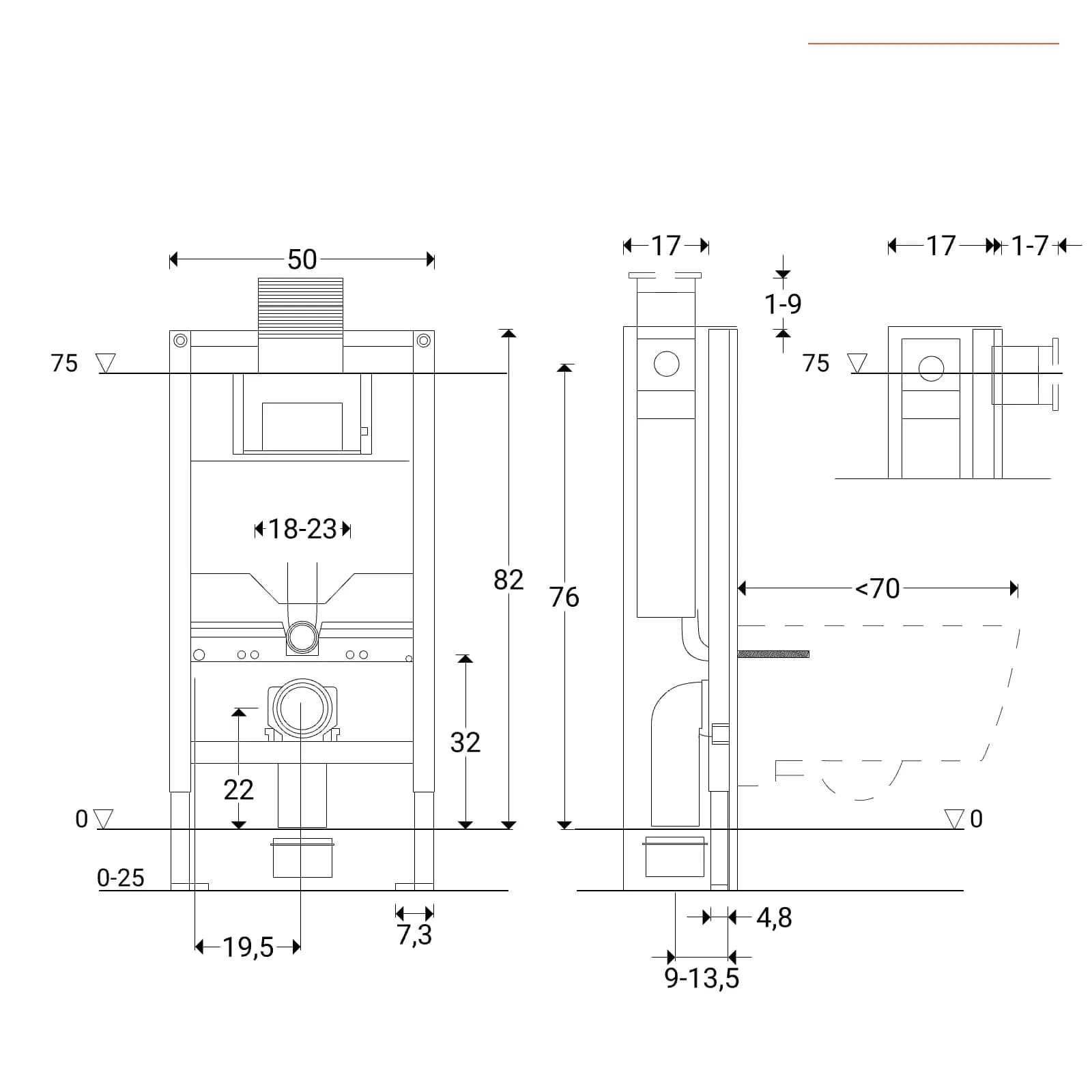 Geberit Duofix modulo di installazione per vaso sospeso e pareti in cartongesso