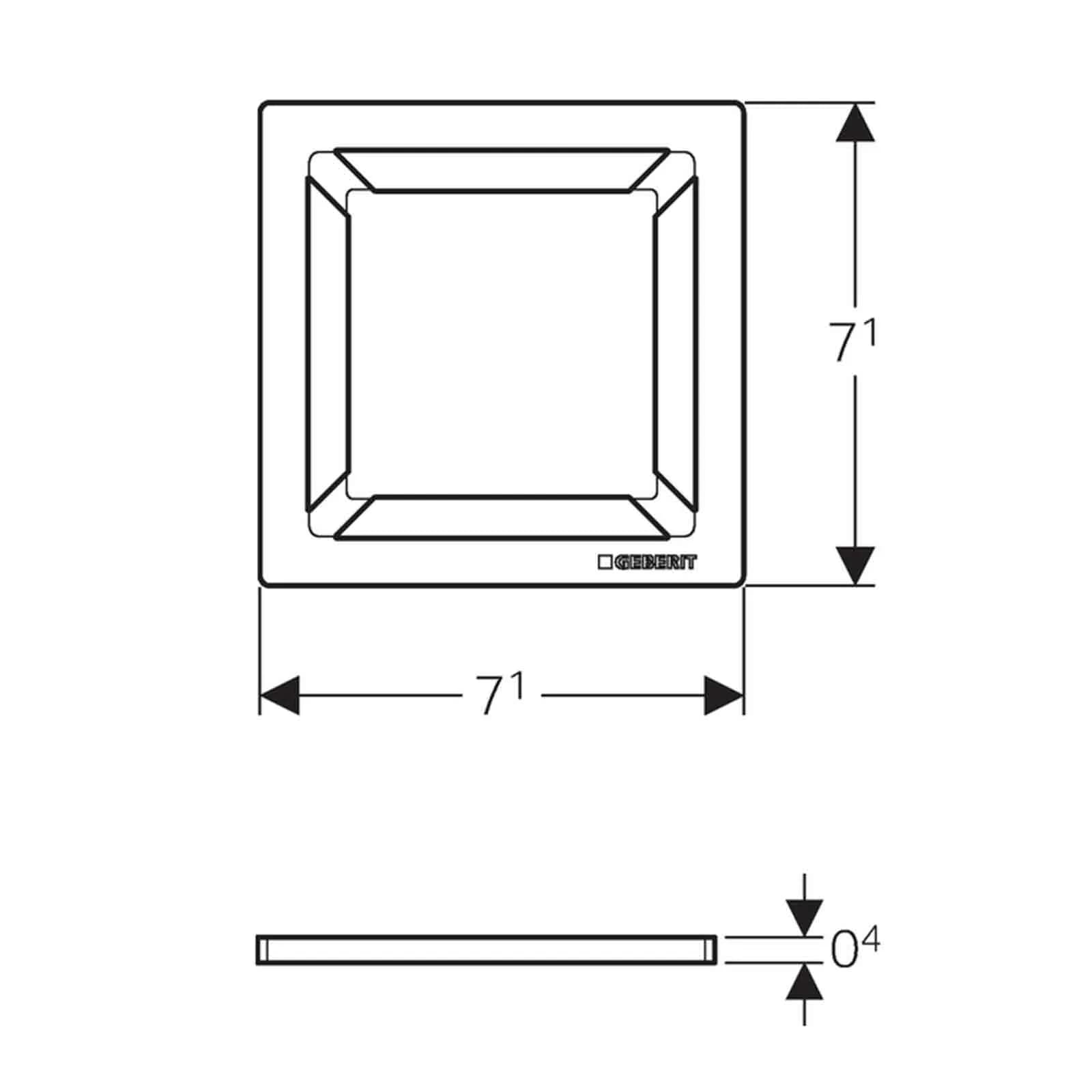 Geberit griglia doccia per sifone design quadro 8x8 cm installazione filopavimento