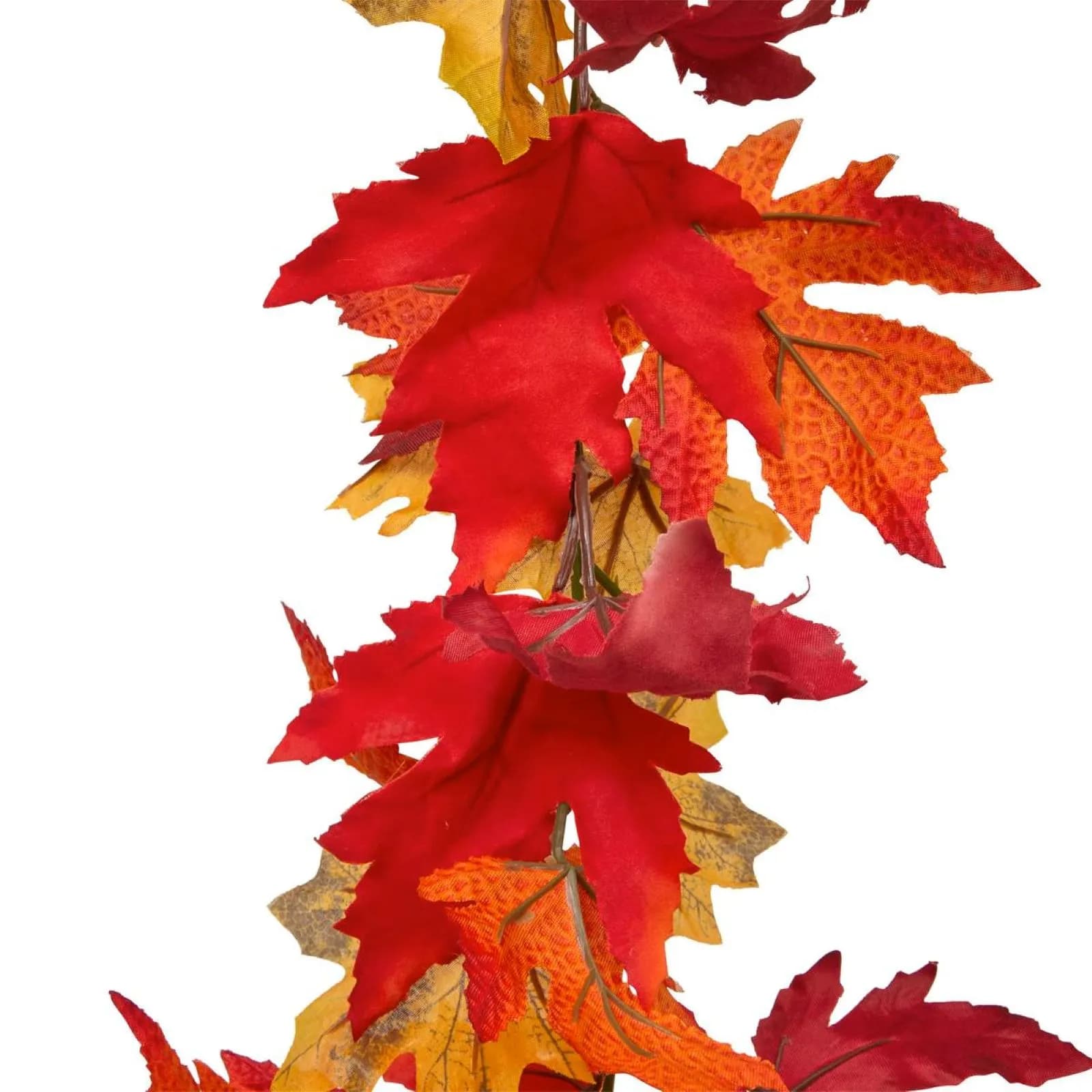 Ghirlanda di foglie autunnale 180 cm arancione