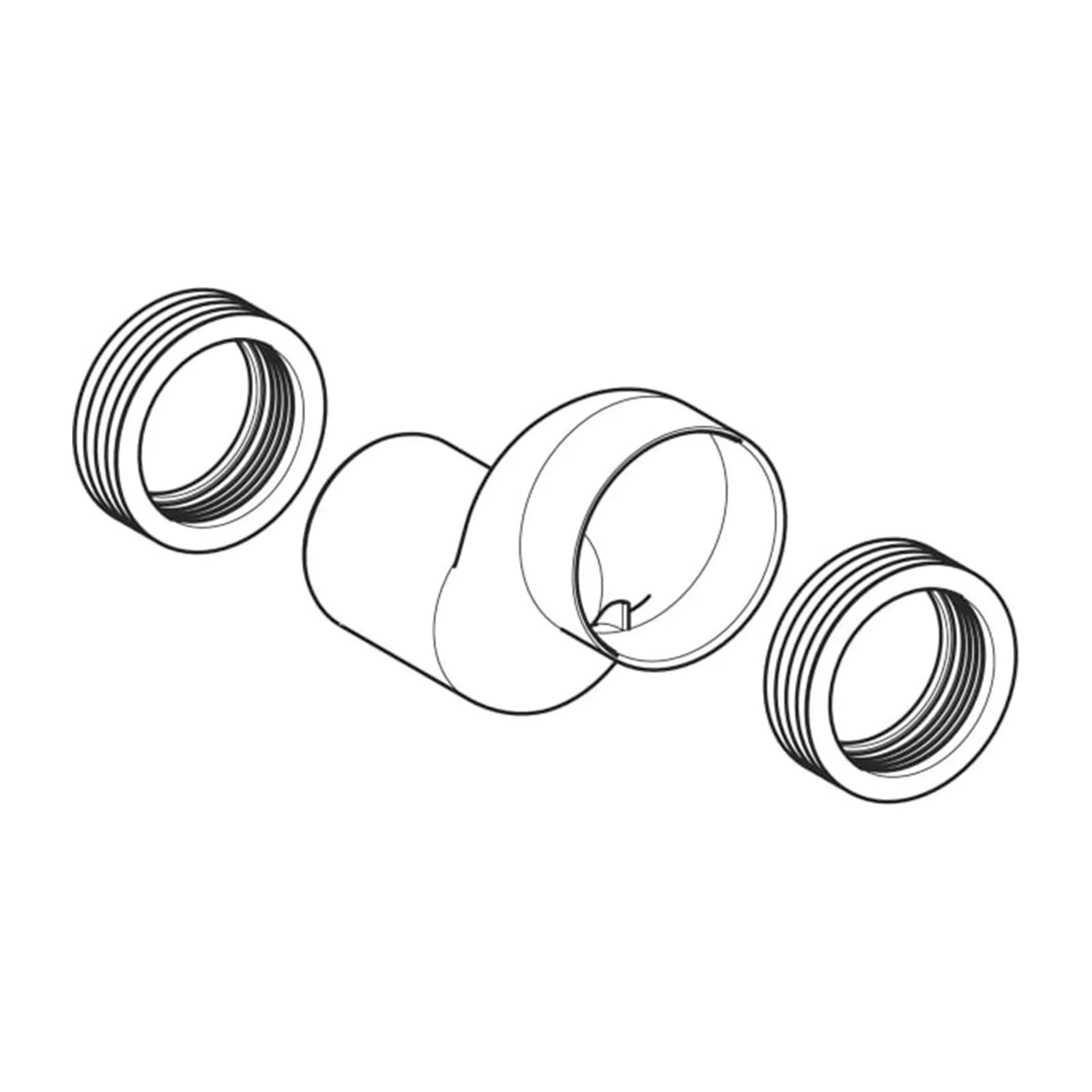 Kit raccordo dritto Geberit per vaso sospeso disassato 7 cm
