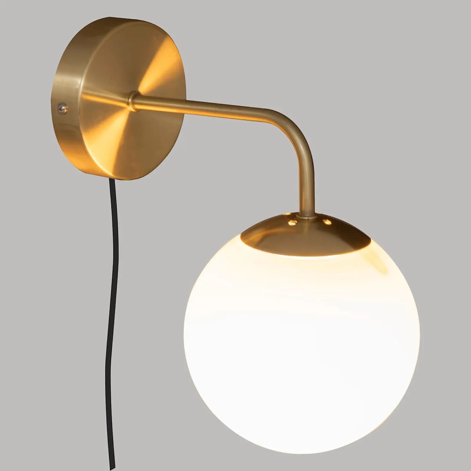 Lampada a parete a sfera 15 cm in vetro bianco e oro - Failith