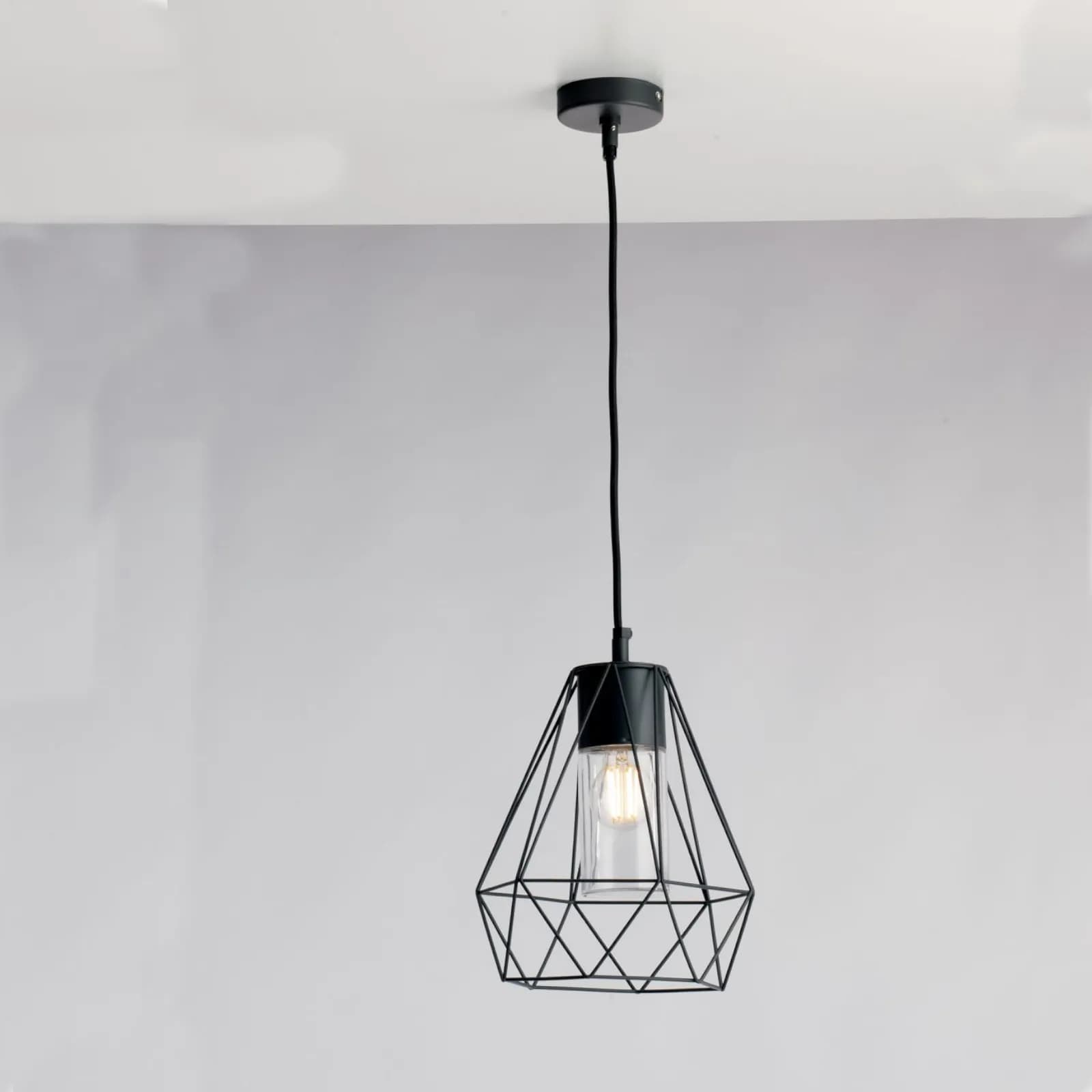 Lampada a sospensione da esterno 22x90h cm in metallo antracite