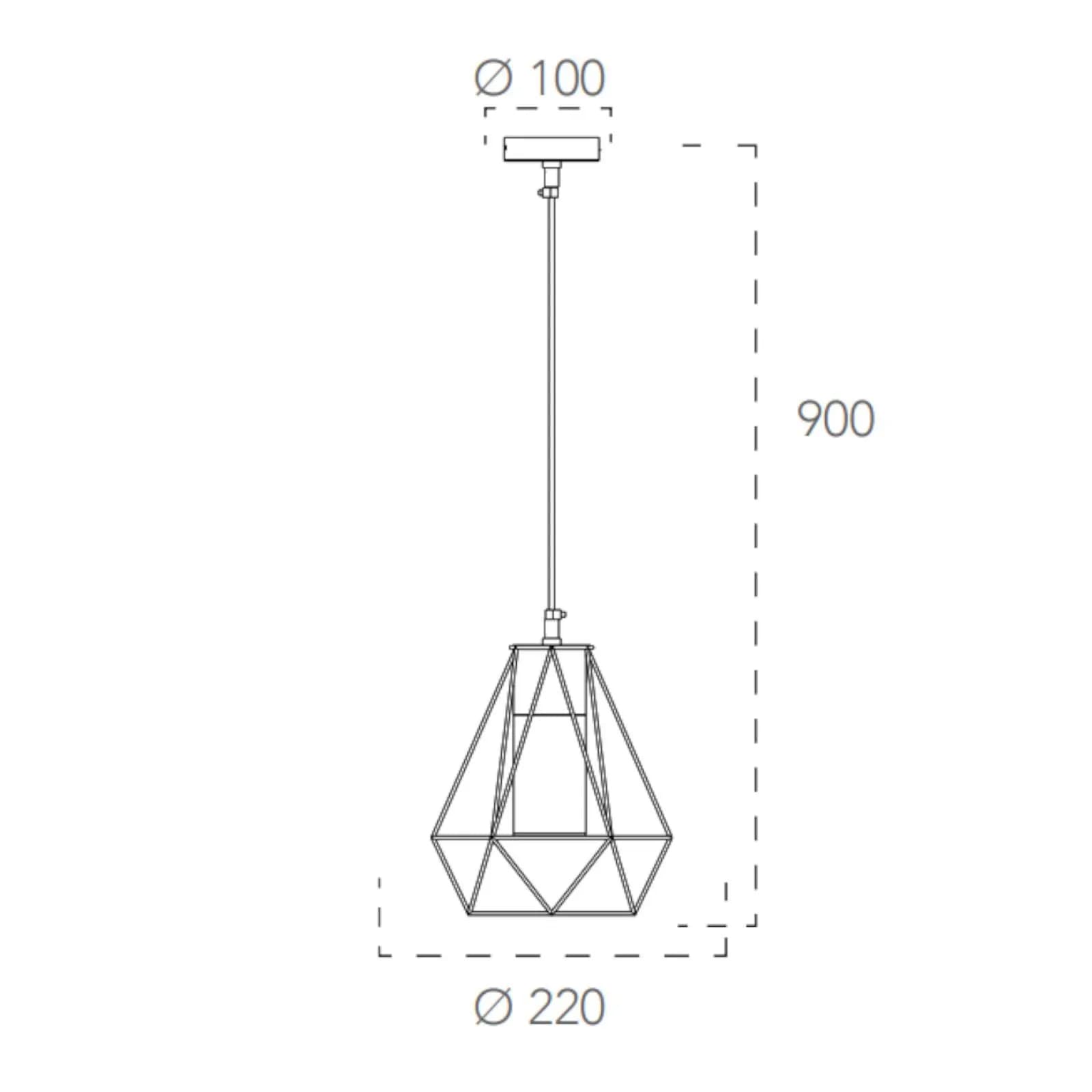 Lampada a sospensione da esterno 22x90h cm in metallo antracite