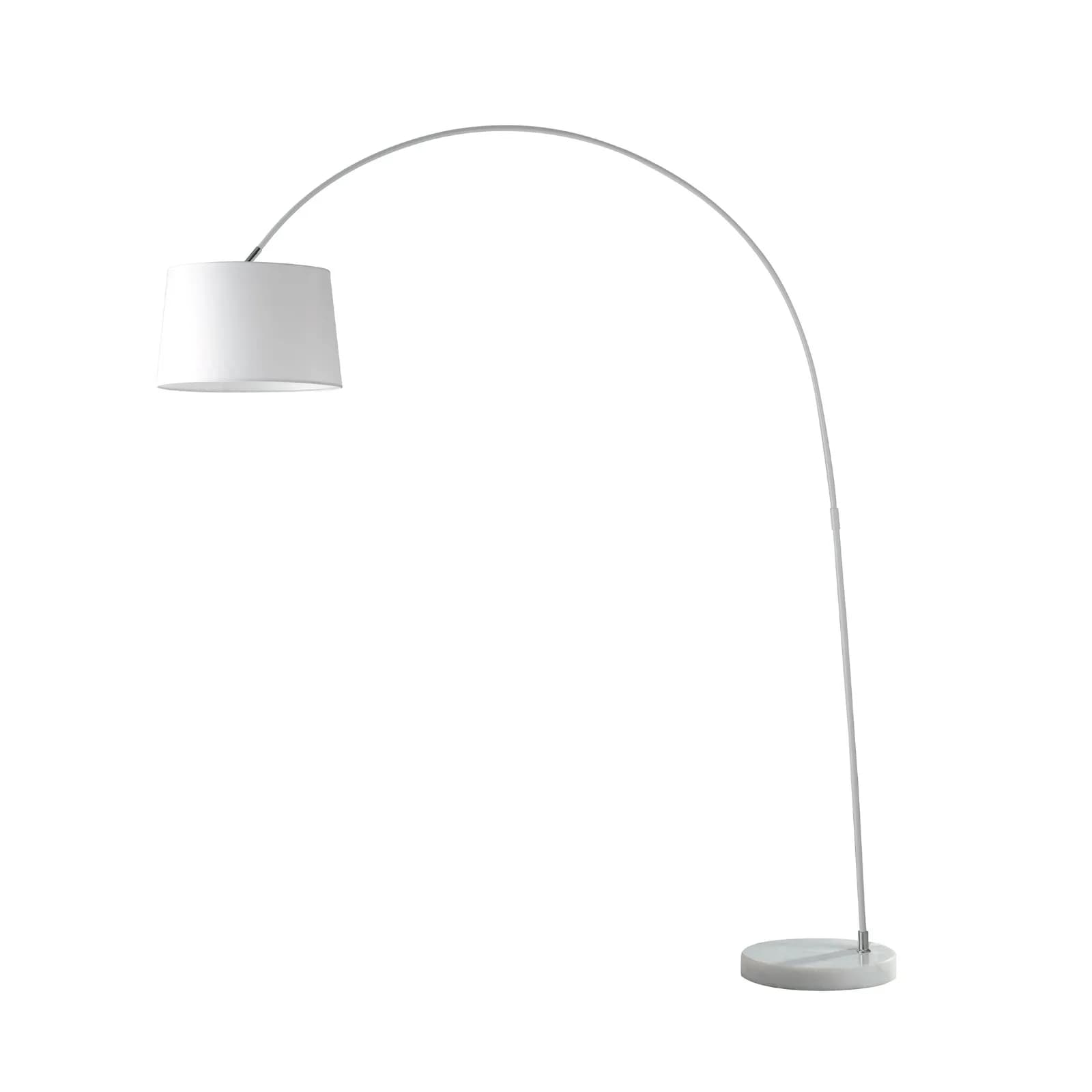 Lampada a terra h200 cm in metallo e base in marmo bianco