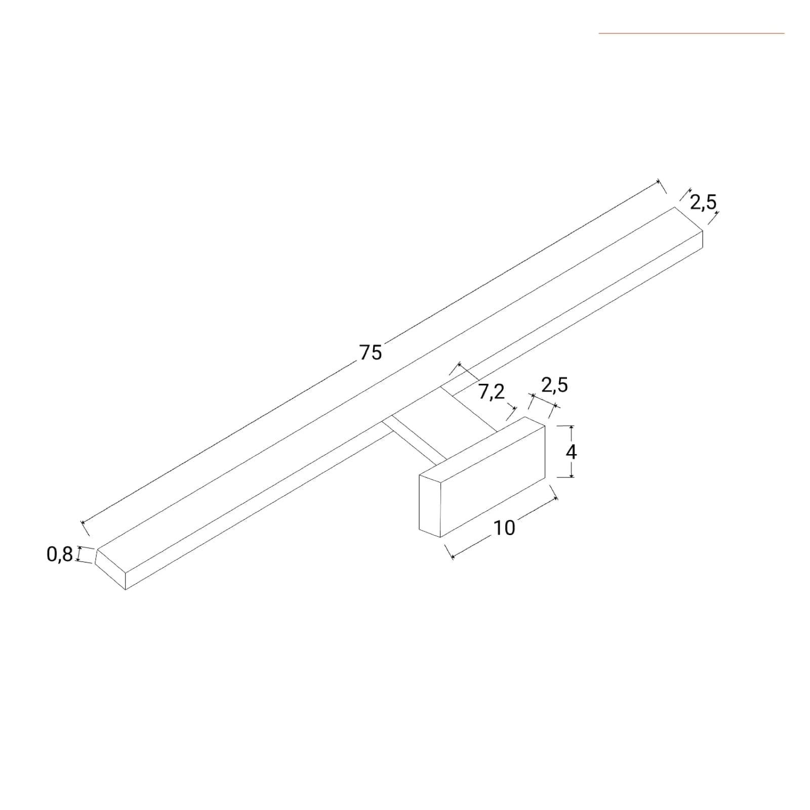 Lampada applique LED 75 cm bianco opaco luce calda - Volar