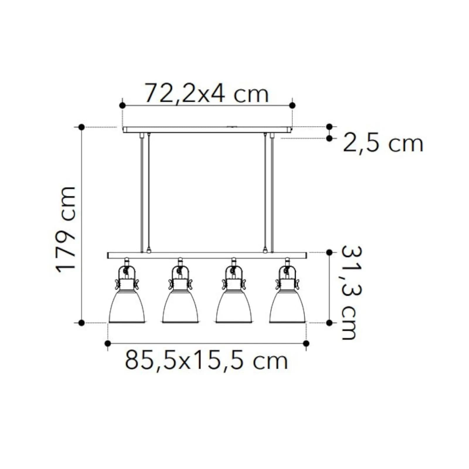 Lampada da soffitto 179h cm in metallo marrone
