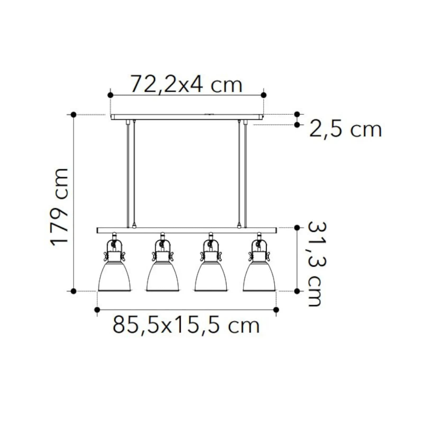 Lampada da soffitto 179h cm in metallo marrone