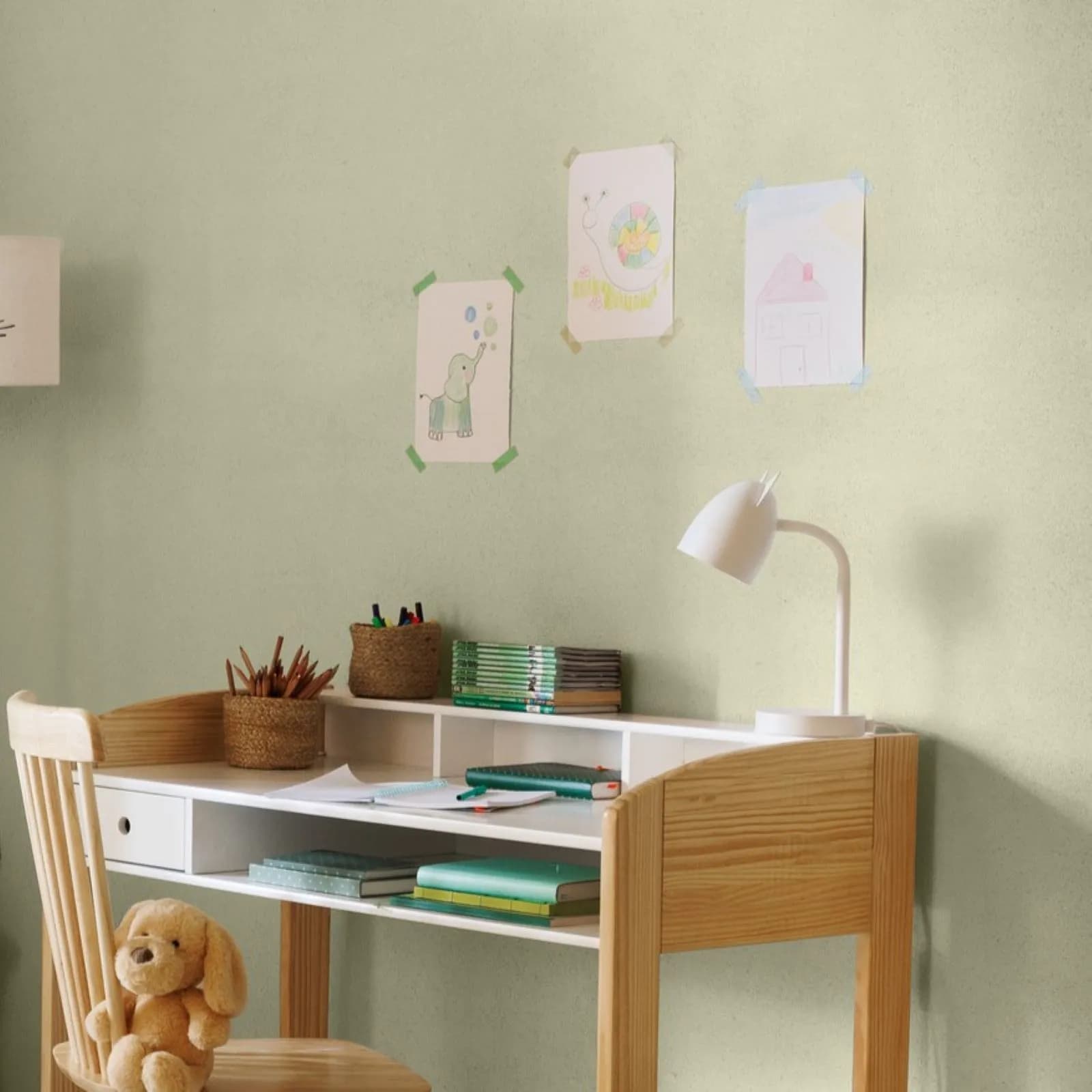 Lampada da tavolo con orecchie 31h cm in metallo bianco