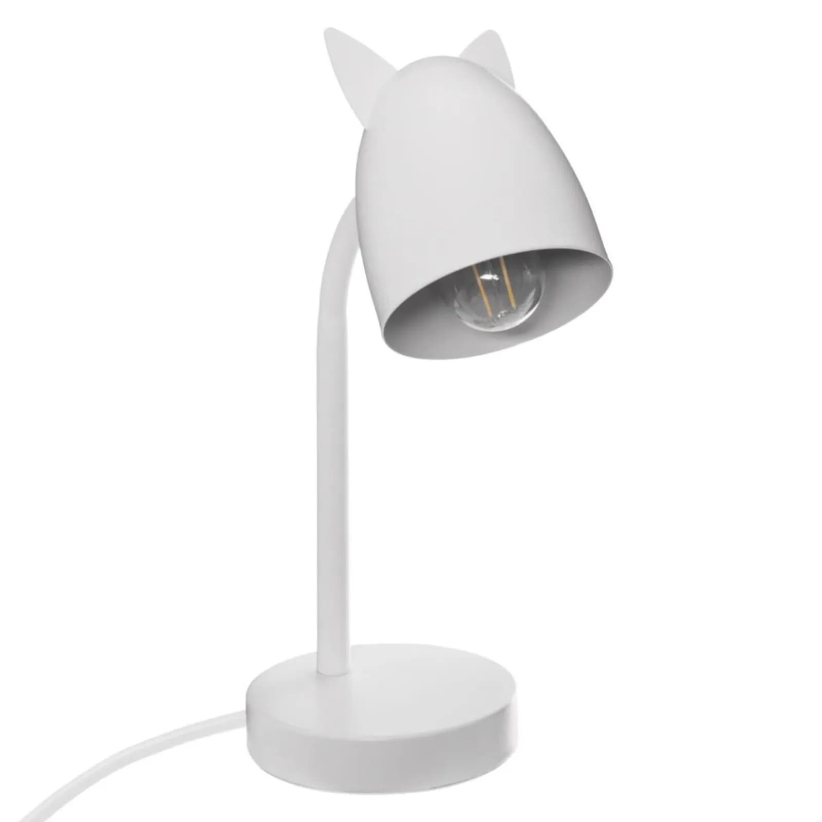 Lampada da tavolo con orecchie 31h cm in metallo bianco