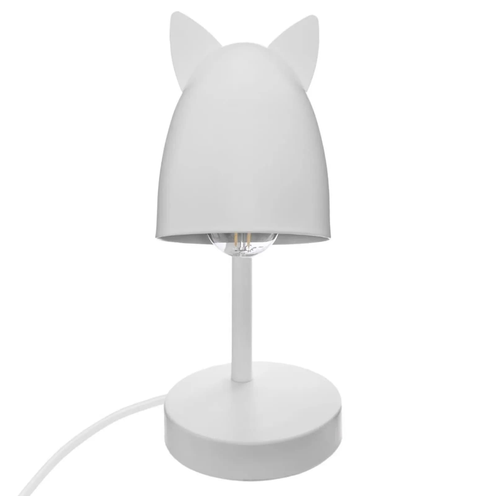 Lampada da tavolo con orecchie 31h cm in metallo bianco
