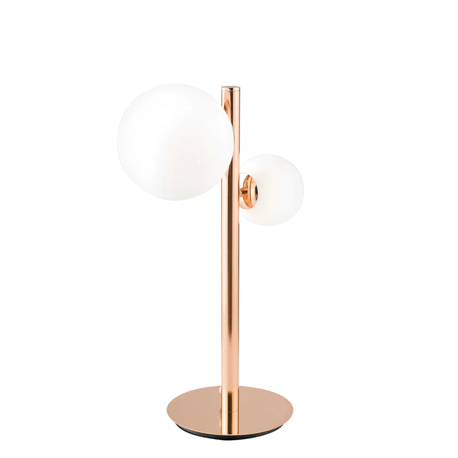 Lampada da tavolo per interno 31x47h cm oro rosa in vetro soffiato bianco