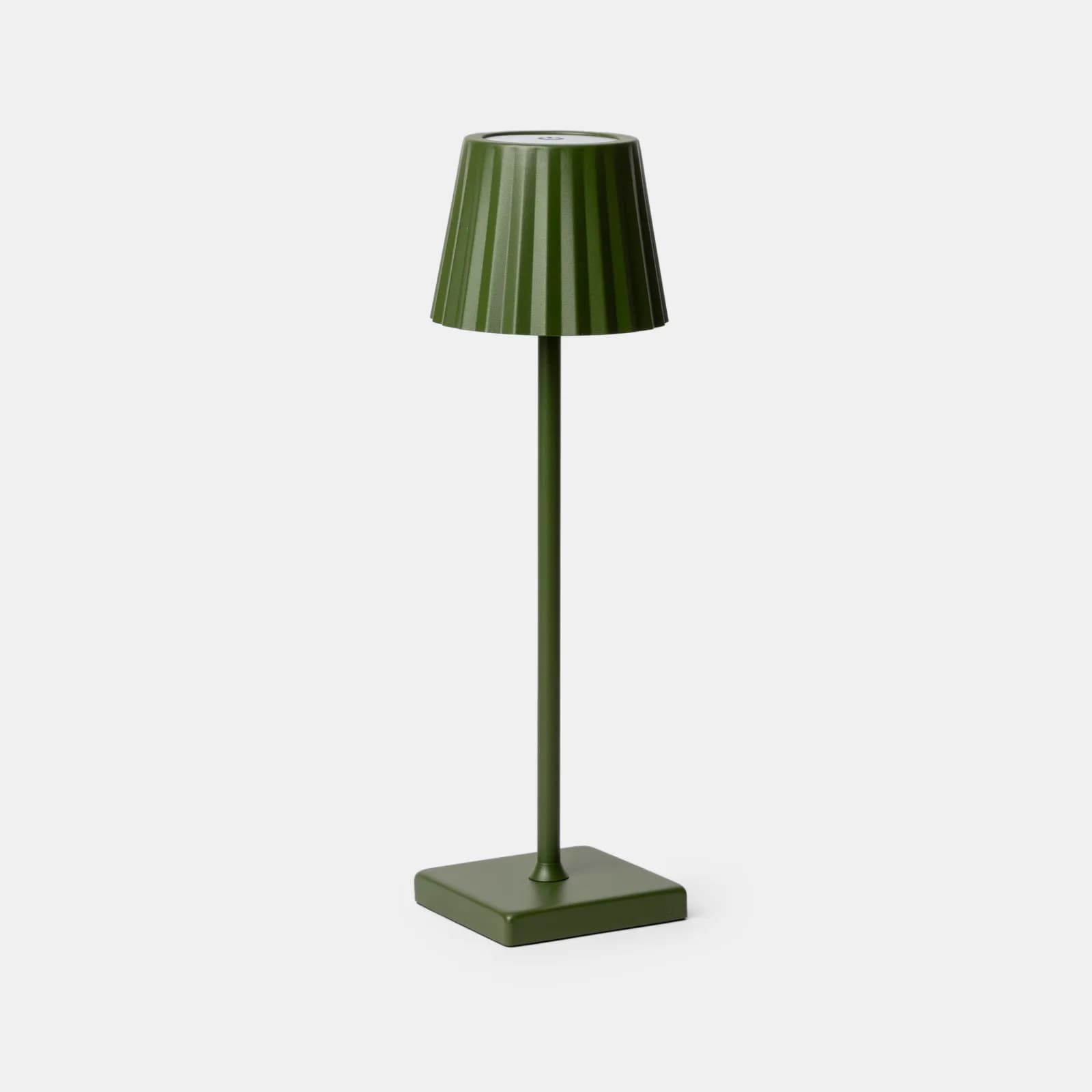 Lampada da tavolo touch a LED plissettata 14x40h cm in alluminio verde - Isobel